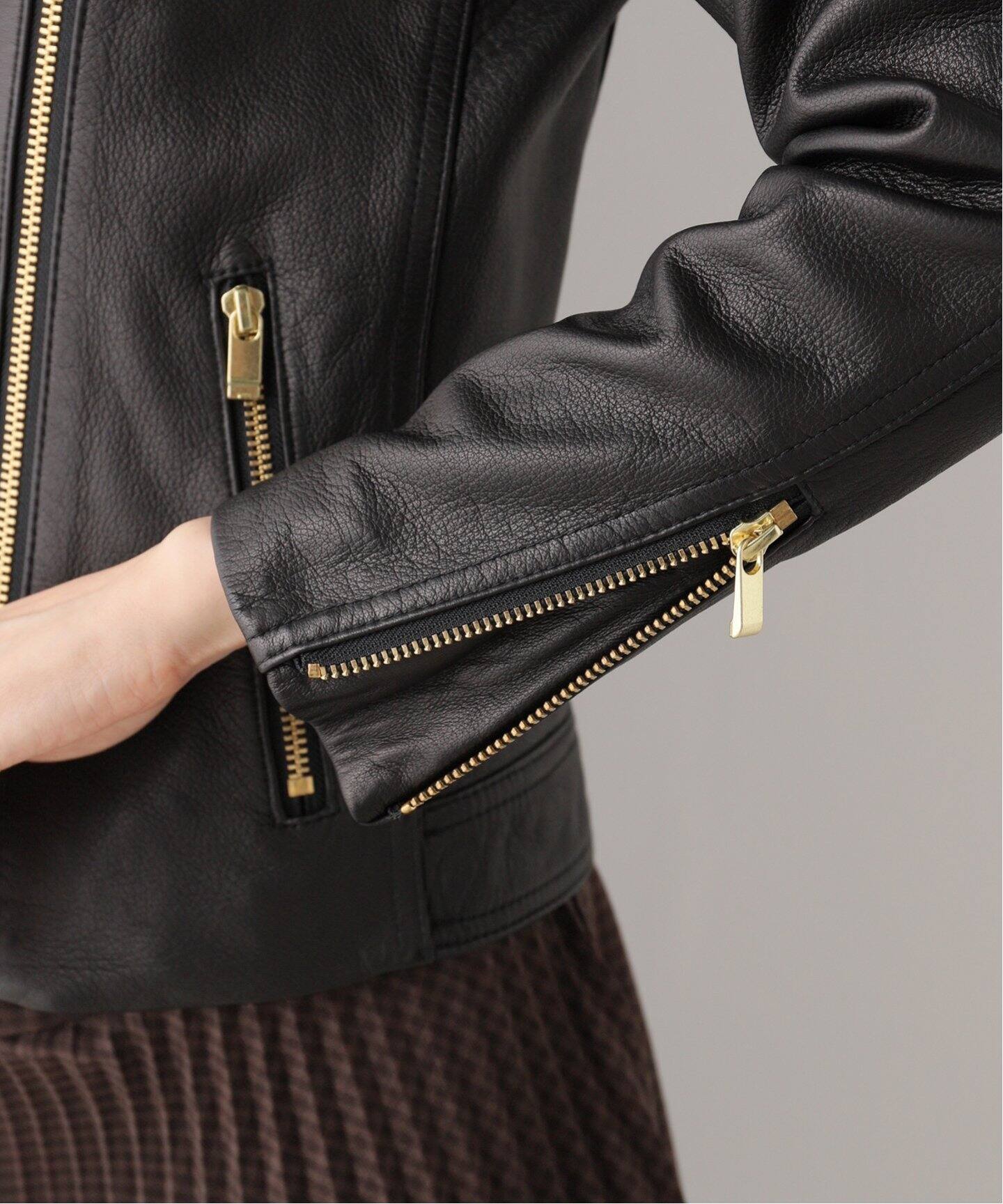 追加》ソフトラムレザーライダースブルゾン8（レザージャケット  