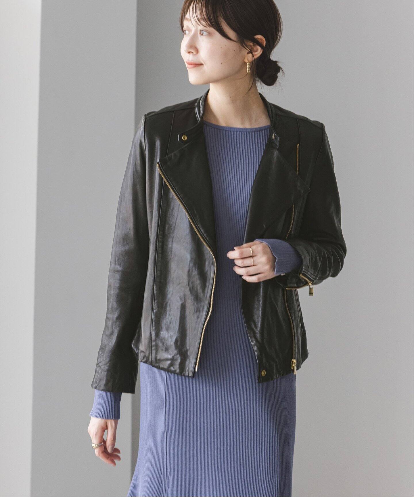 追加》ソフトラムレザーライダースブルゾン8（レザージャケット  