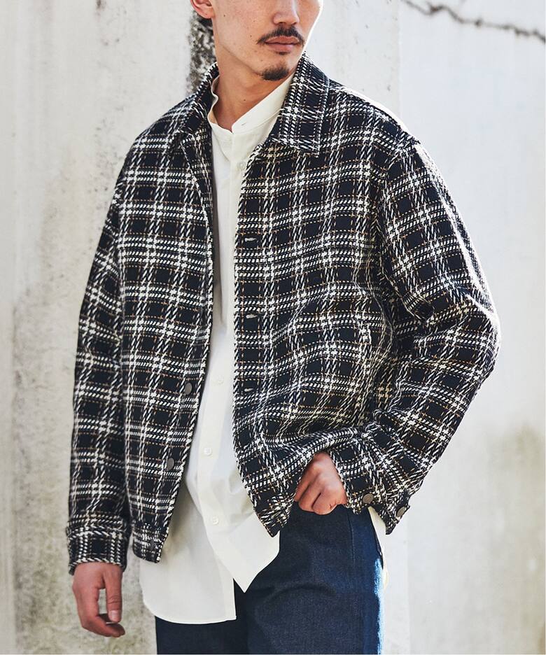 DEVEAUX / デヴォー】バスケット チェック トラッカー ジャケット  