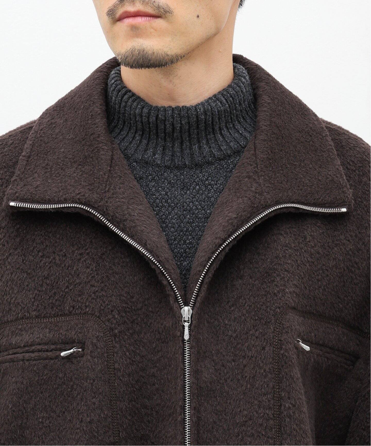 AURALEE / オーラリー】BRUSHED SURI ALPACA MOHAIR JACQUARD ZIP  