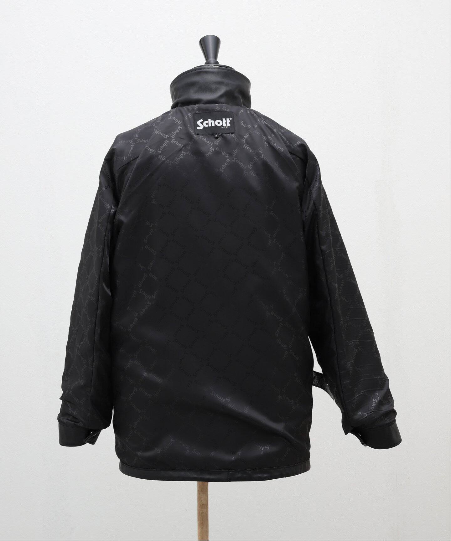 supreme×Schott（ショット） 抜け のレザーベスト付きダウンジャケット S