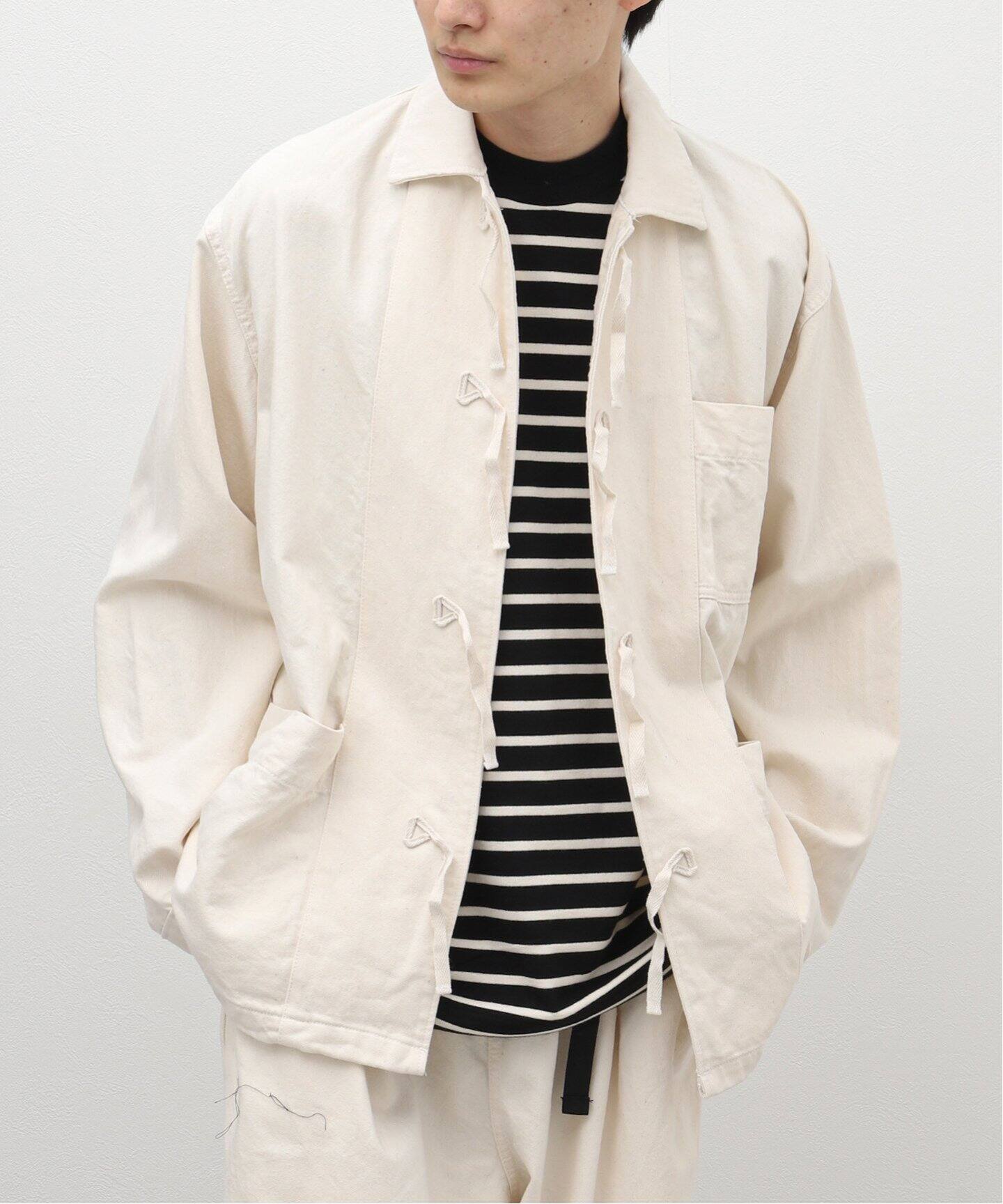 INNAT / インアット】 SILK DENIM PAJAMA JACKET J02（カバーオール 