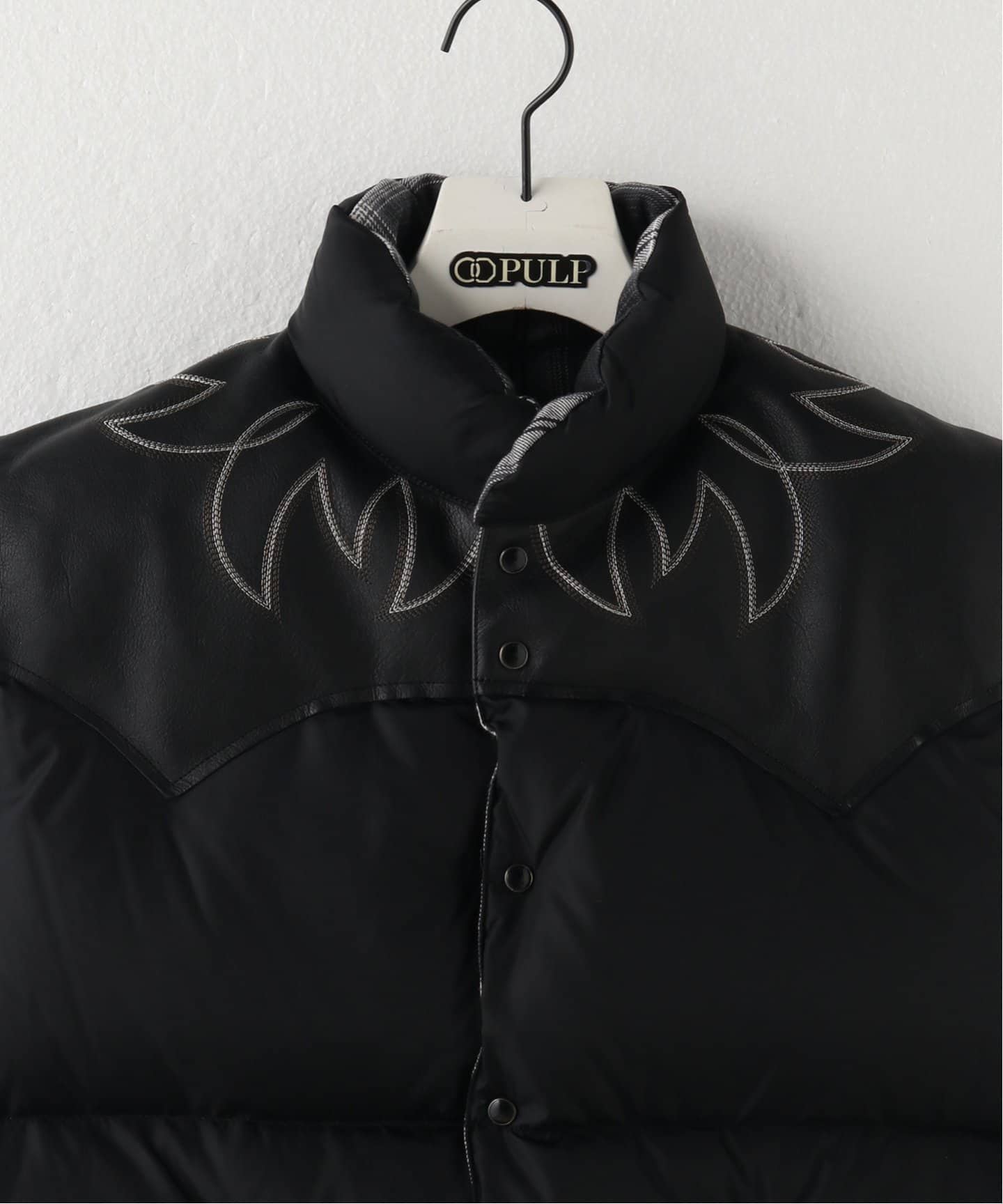 rafu ダウンベスト RAFU ラフ 23AW ダウンベスト RMFC DOWN VEST W/EMB'D BLACK