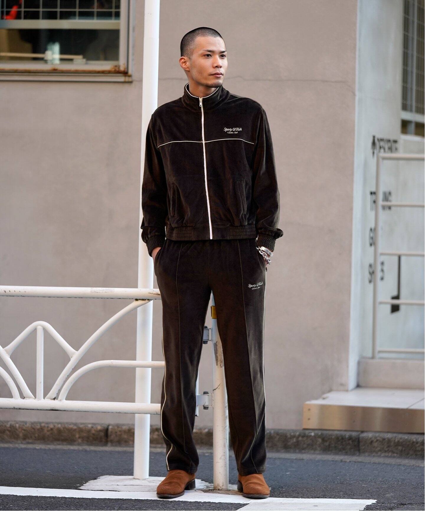 SPORTY&RICH / スポーティアンドリッチ】SCRIPT VELOUR TRACK