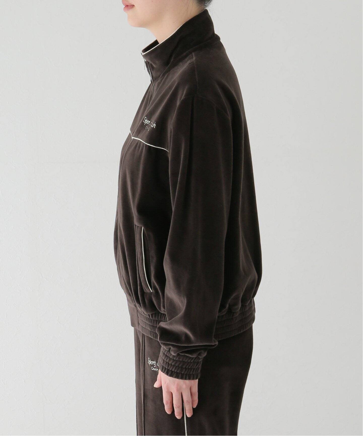 SPORTY&RICH / スポーティアンドリッチ】SCRIPT VELOUR TRACK JACKET  