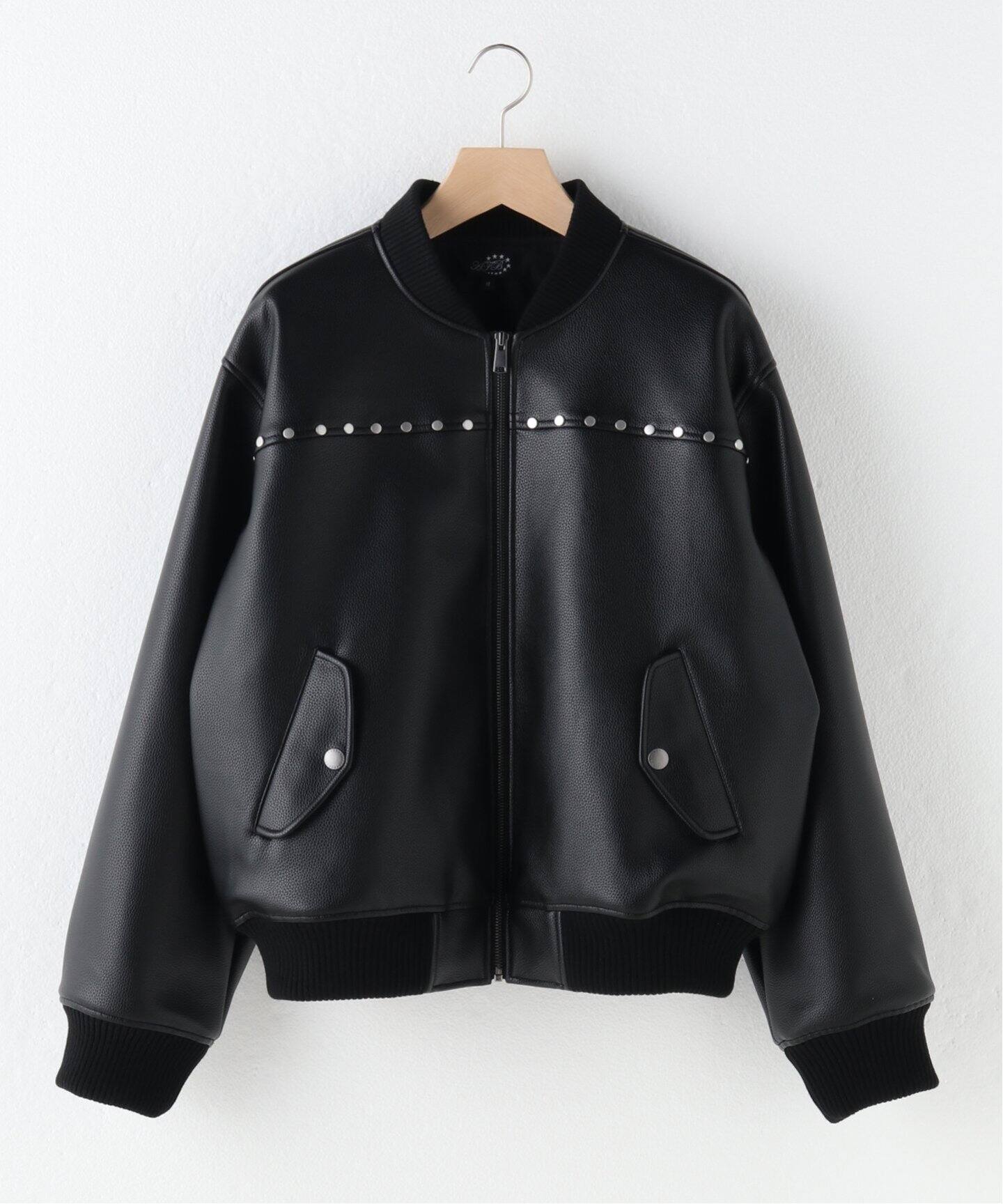 AFB / エーエフビー】STUDDED BOMBER JACKET（レザージャケット 