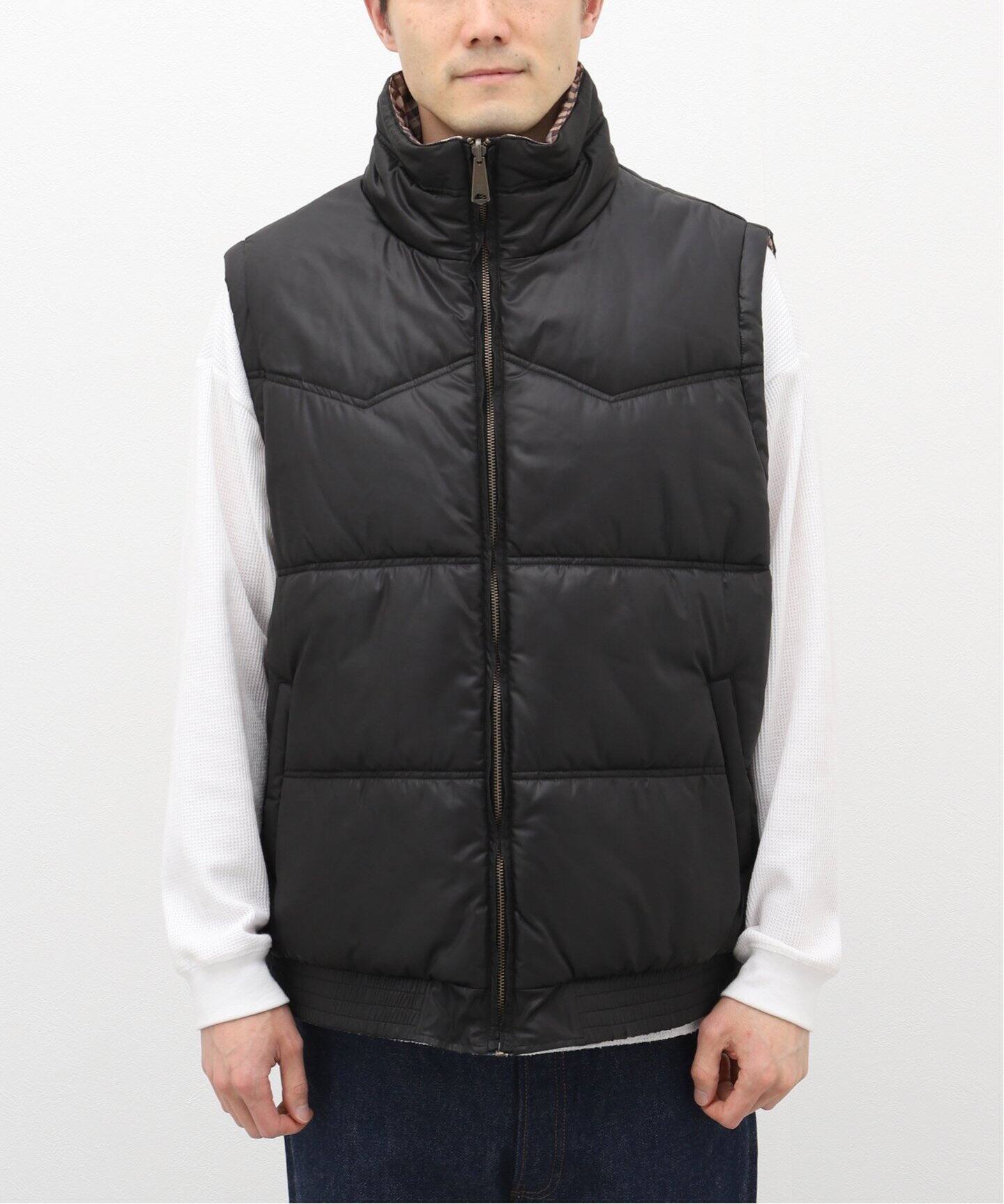 DAIRIKU / ダイリク】Reversible Check Nylon Vest（ダウン・中綿 