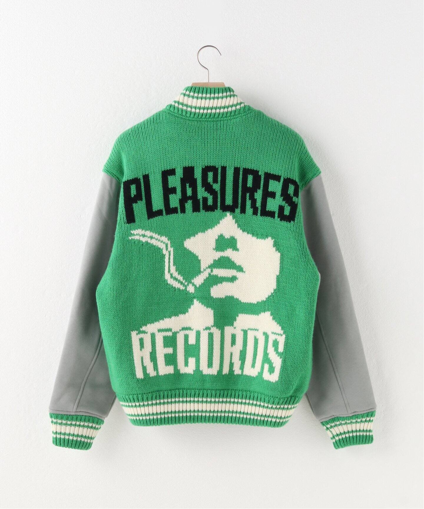 PLEASURES / プレジャー】SMOKE KNITTED VARSITY JACKET（スタジャン 