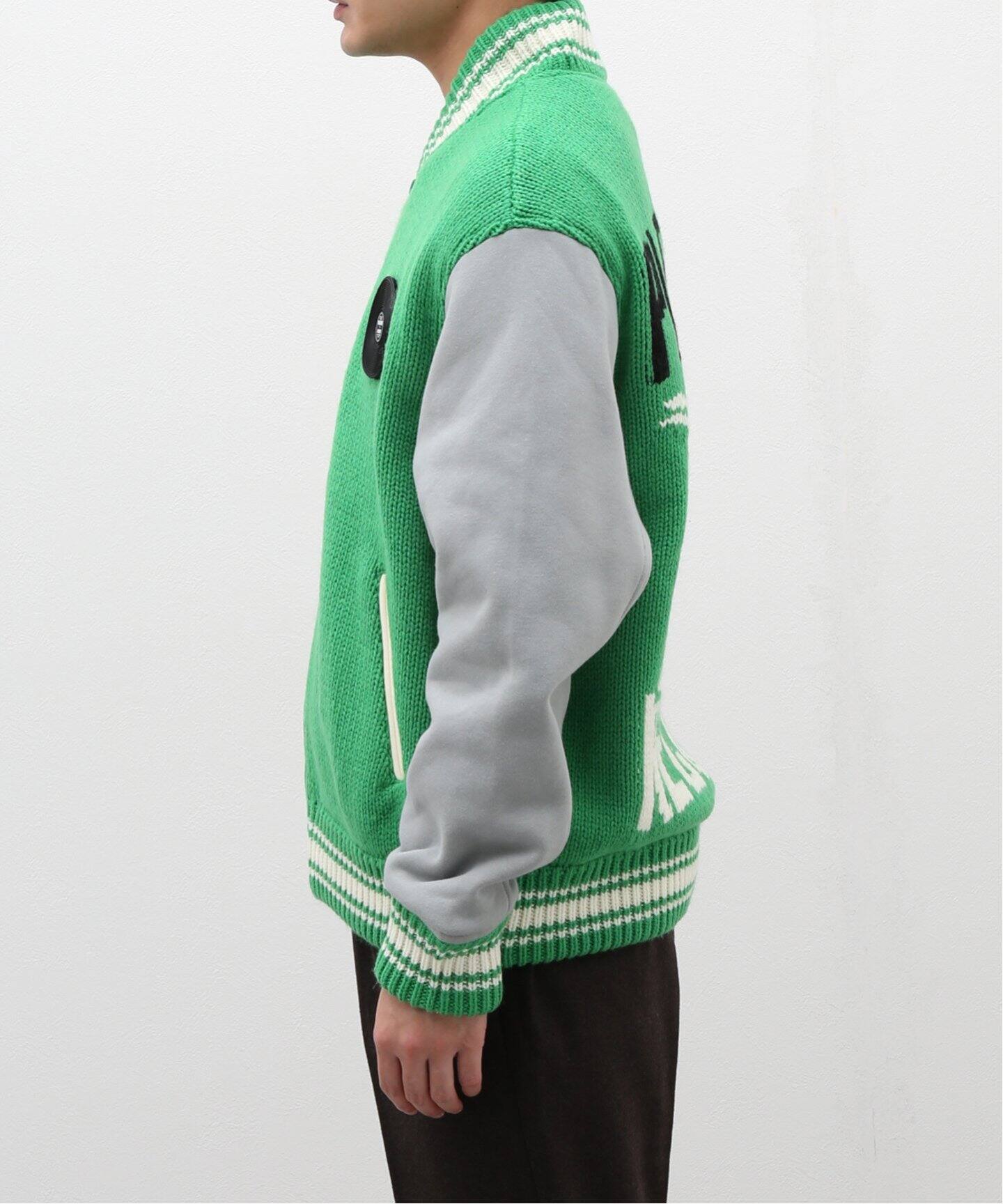 PLEASURES / プレジャー】SMOKE KNITTED VARSITY JACKET（スタジャン 