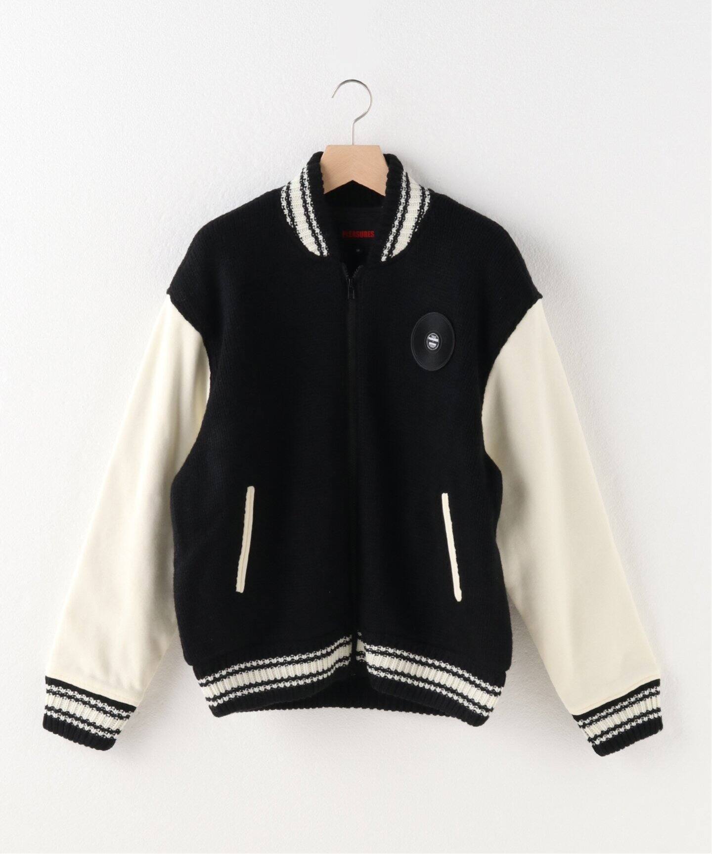 PLEASURES / プレジャー】SMOKE KNITTED VARSITY JACKET（スタジャン  