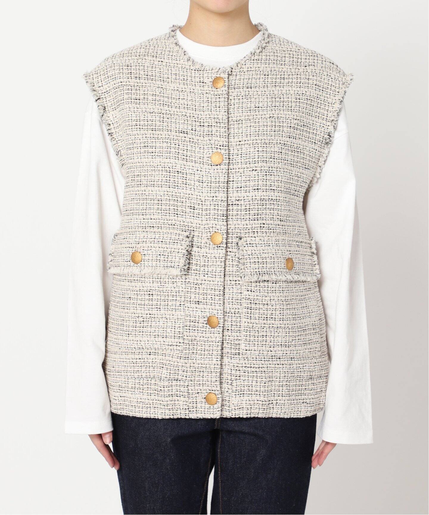 GIOLICAツイードギャザー ベスト（ベスト）｜JOURNAL STANDARD L 