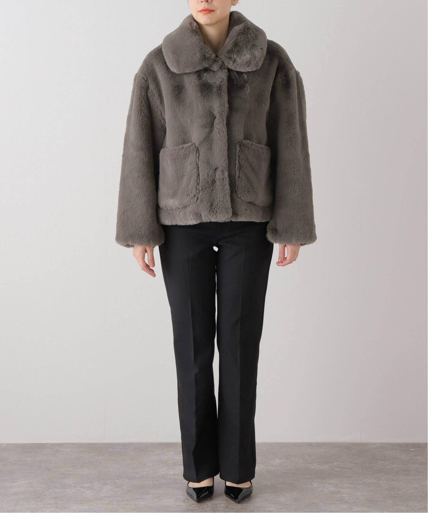 JAKKE/ジャッキー】TRACI COAT GREY：フェイクファーコート（その他  