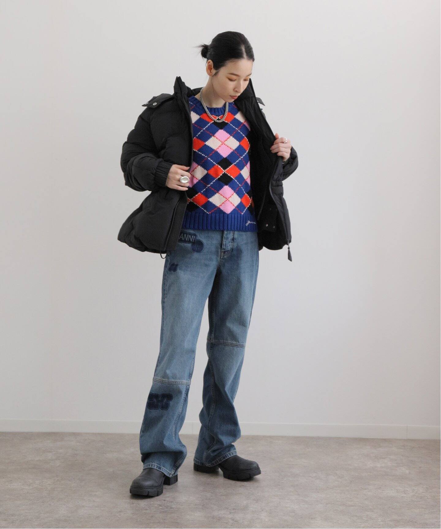 GANNI / ガニー】Soft Puffer Short Raglan Jacket：中綿ジャケット 