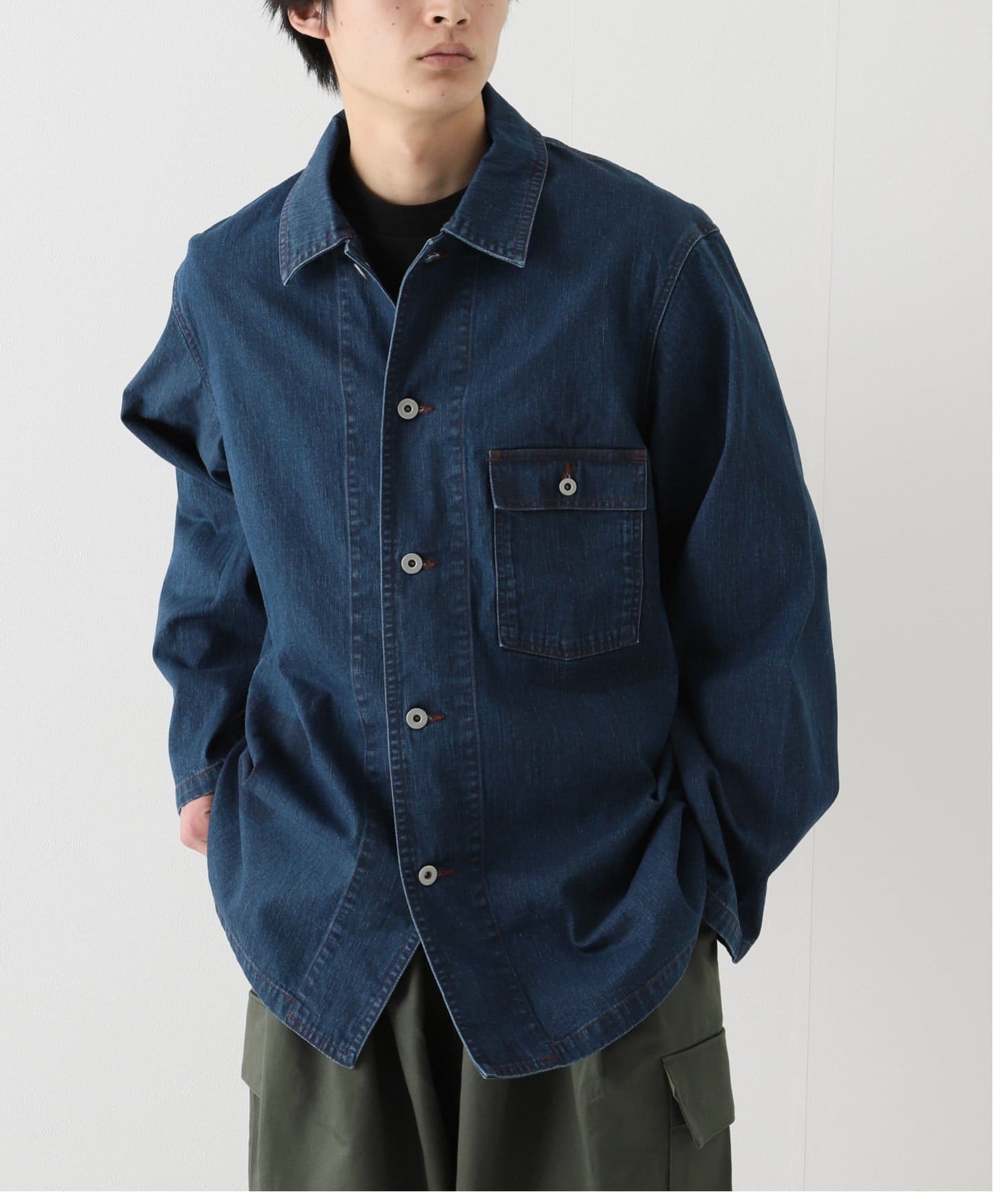 ENCOMING TWO POCKET FOG JACKET ネイビーM