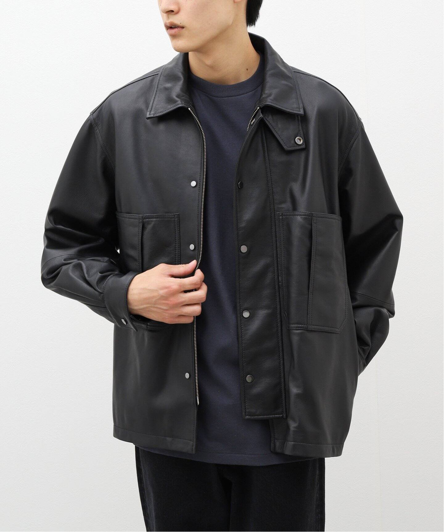 CCU / シーシーユー】THOMAS COVERALL SHIRT JACKET（レザージャケット  