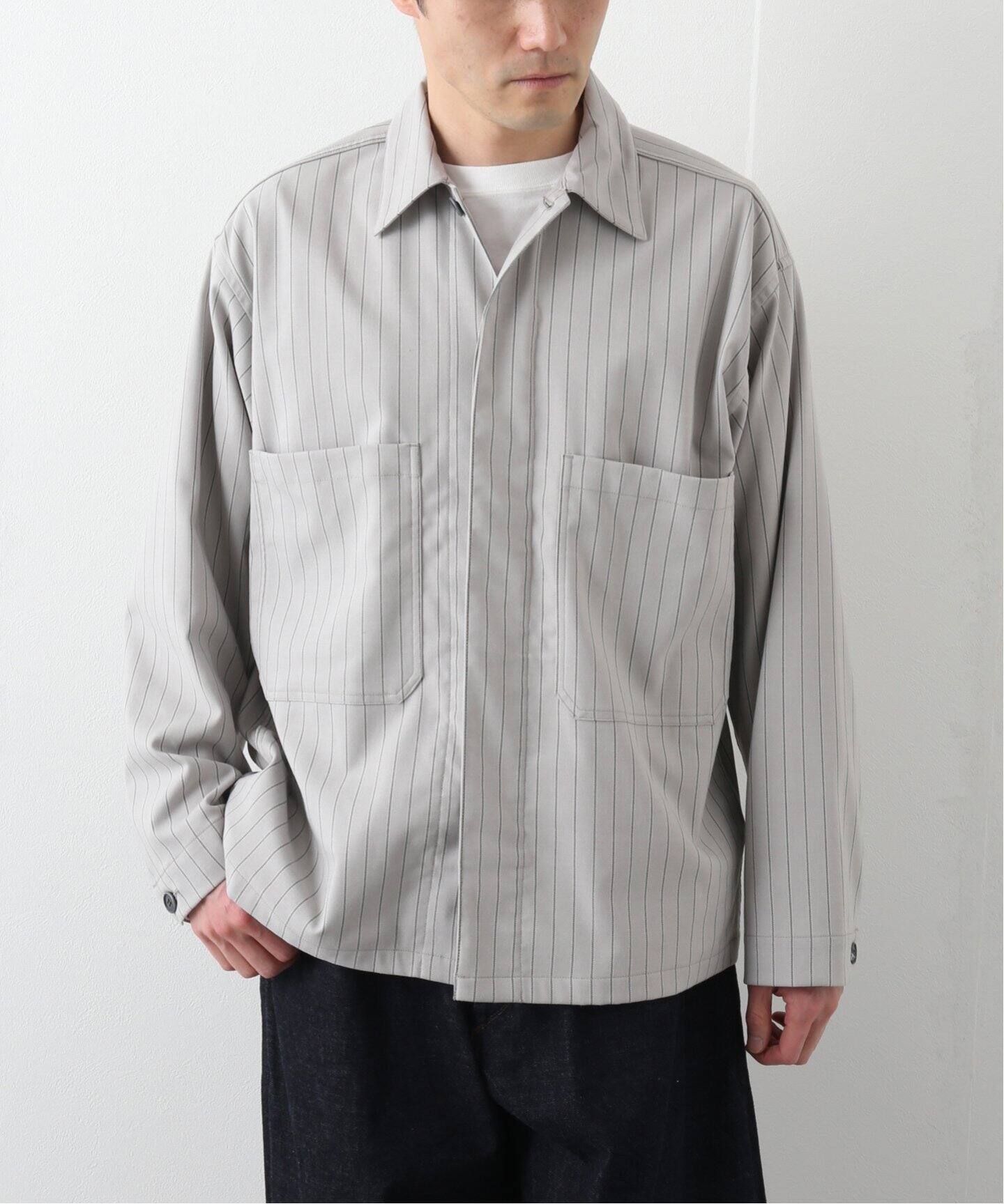 WASHABLE T/R K-FIELD ストライプ シャツジャケット（その他ブルゾン 