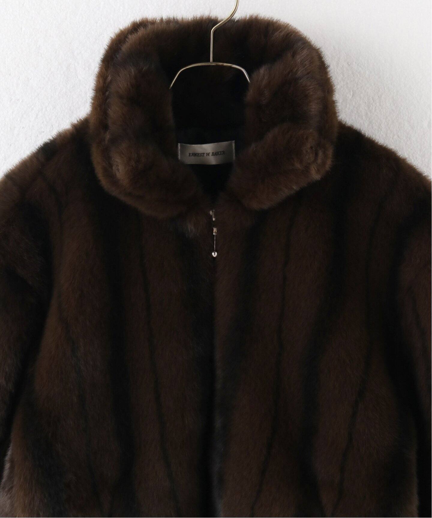 ERNEST W. BAKER Faux-Mink Harrington Jkt