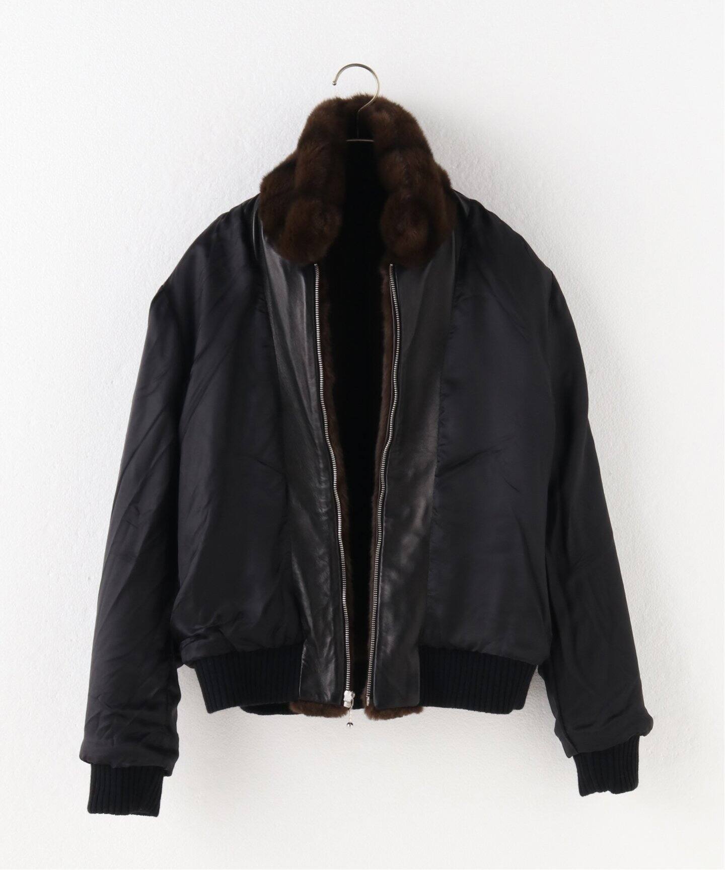 ERNEST W. BAKER / アーネストダブルベイカー】FAUX-MINK HARRINGTON  