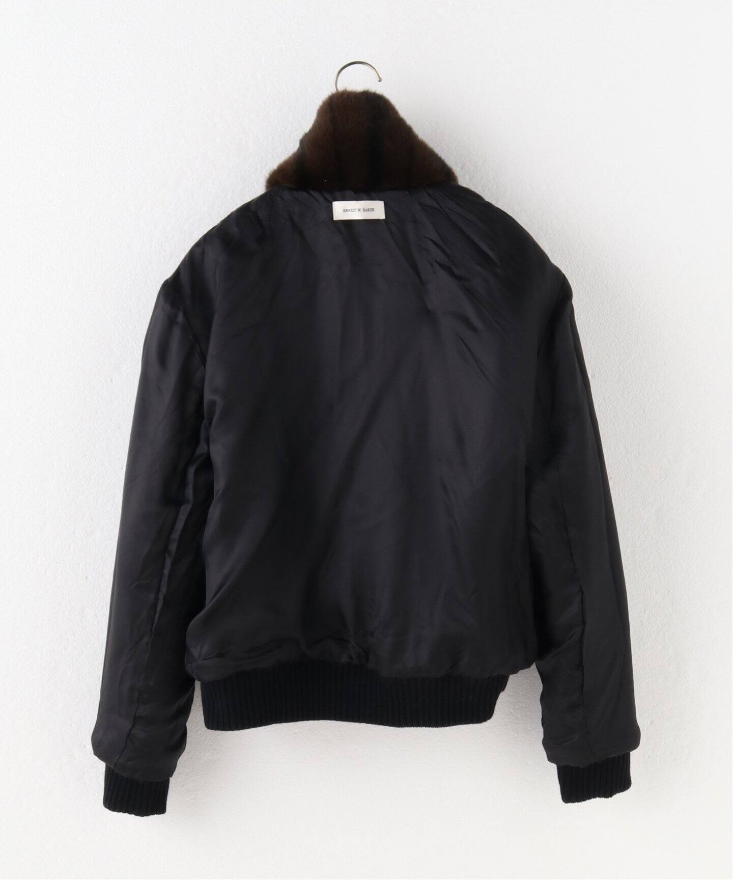 ERNEST W. BAKER / アーネストダブルベイカー】FAUX-MINK HARRINGTON 