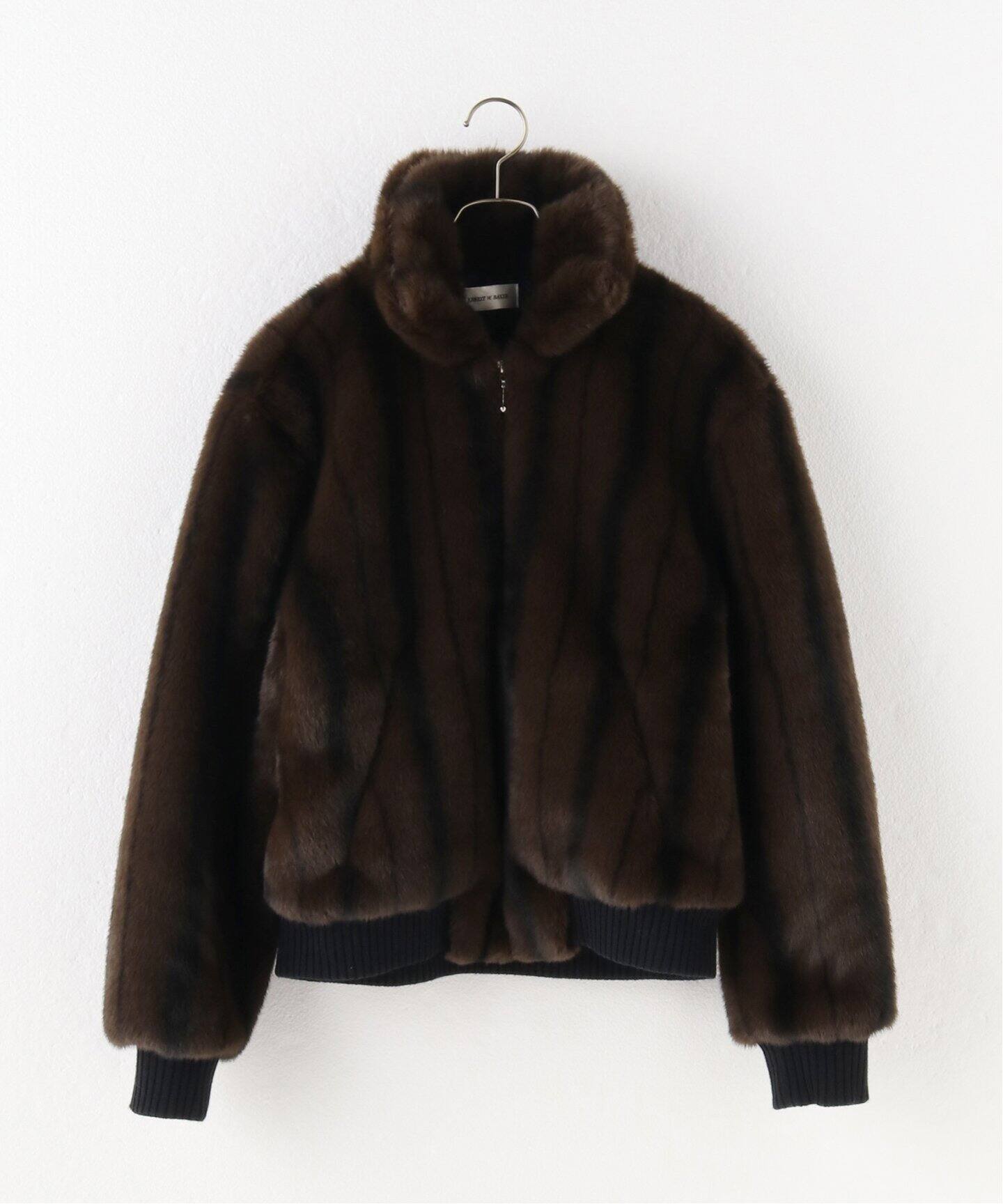 ERNEST W. BAKER / アーネストダブルベイカー】FAUX-MINK HARRINGTON  