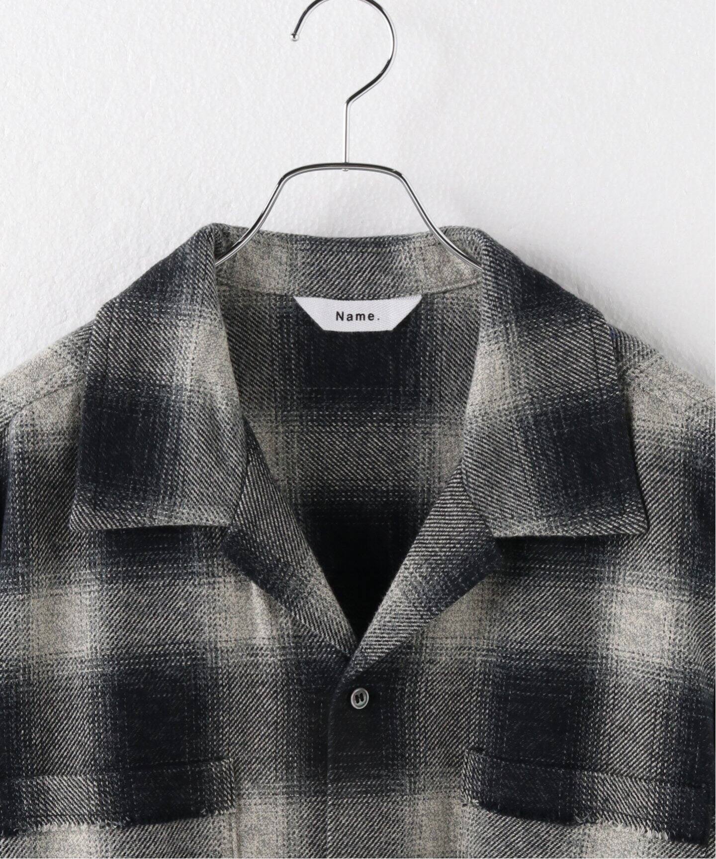 Name./ネーム】 OMBRE CHECK CUT-OFF BOX SHORT SH（シャツ／ブラウス 
