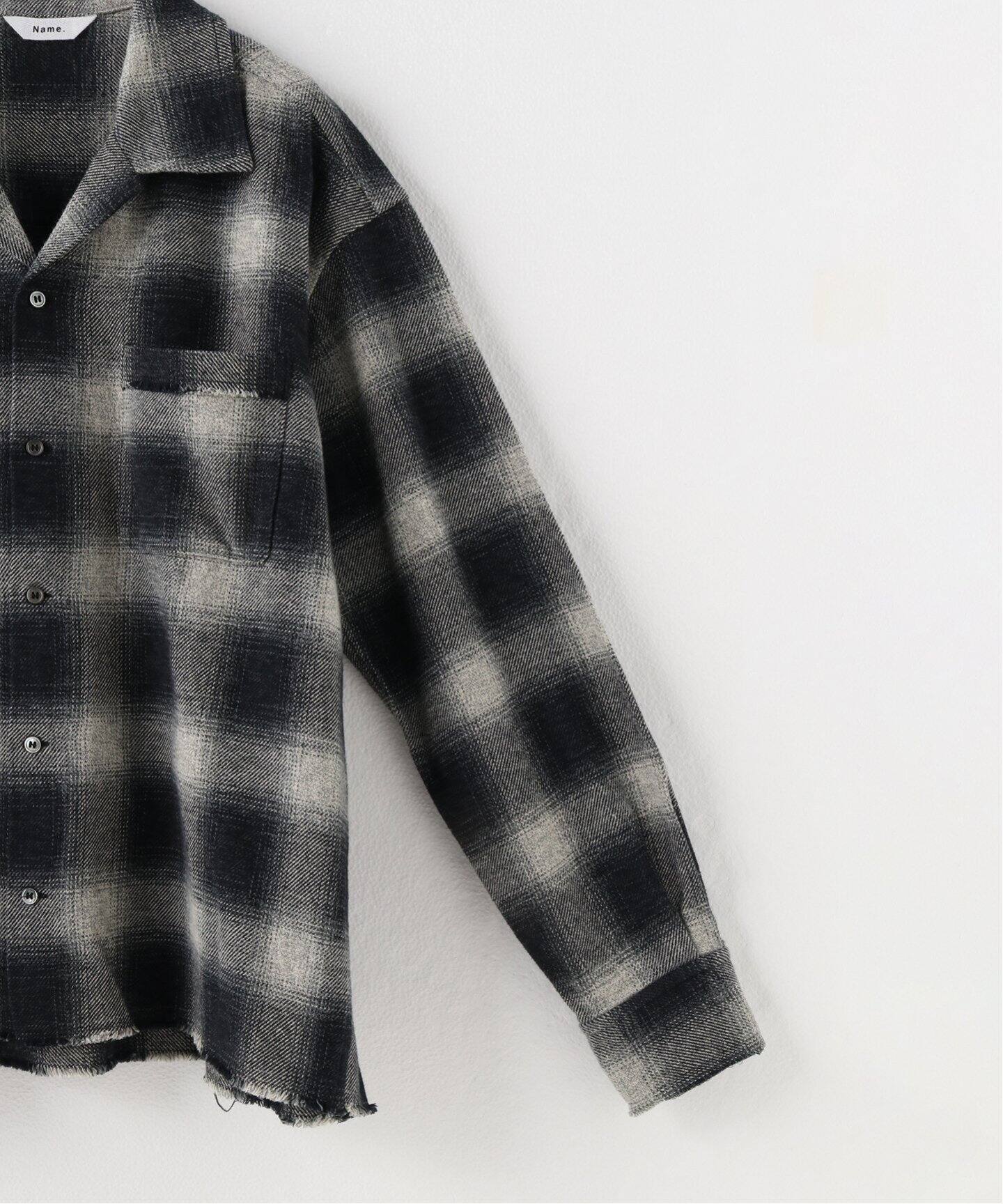 Name./ネーム】 OMBRE CHECK CUT-OFF BOX SHORT SH（シャツ／ブラウス 