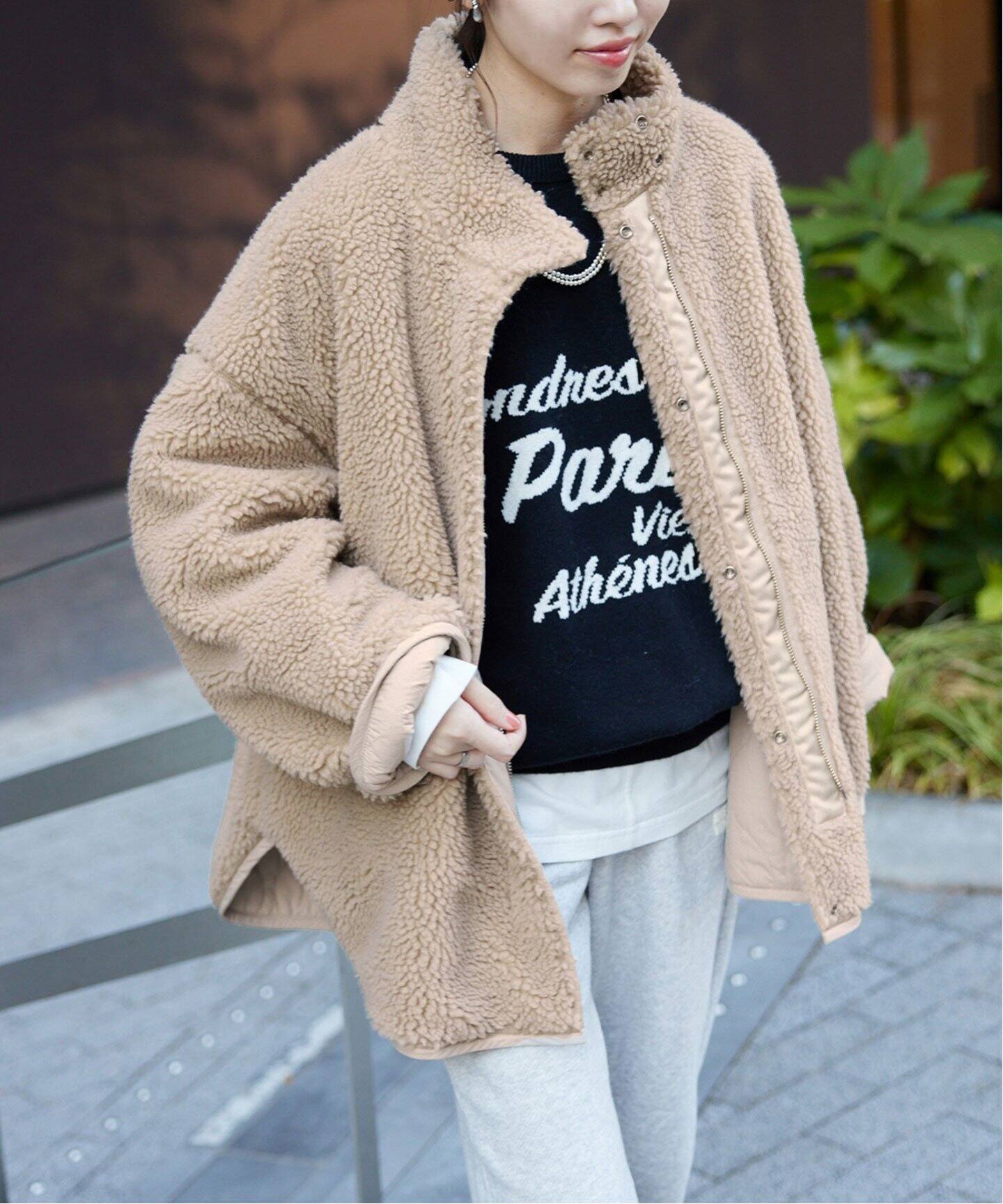 PAキルト*ムックボアリバーシブルブルゾン（その他ブルゾン／アウター  