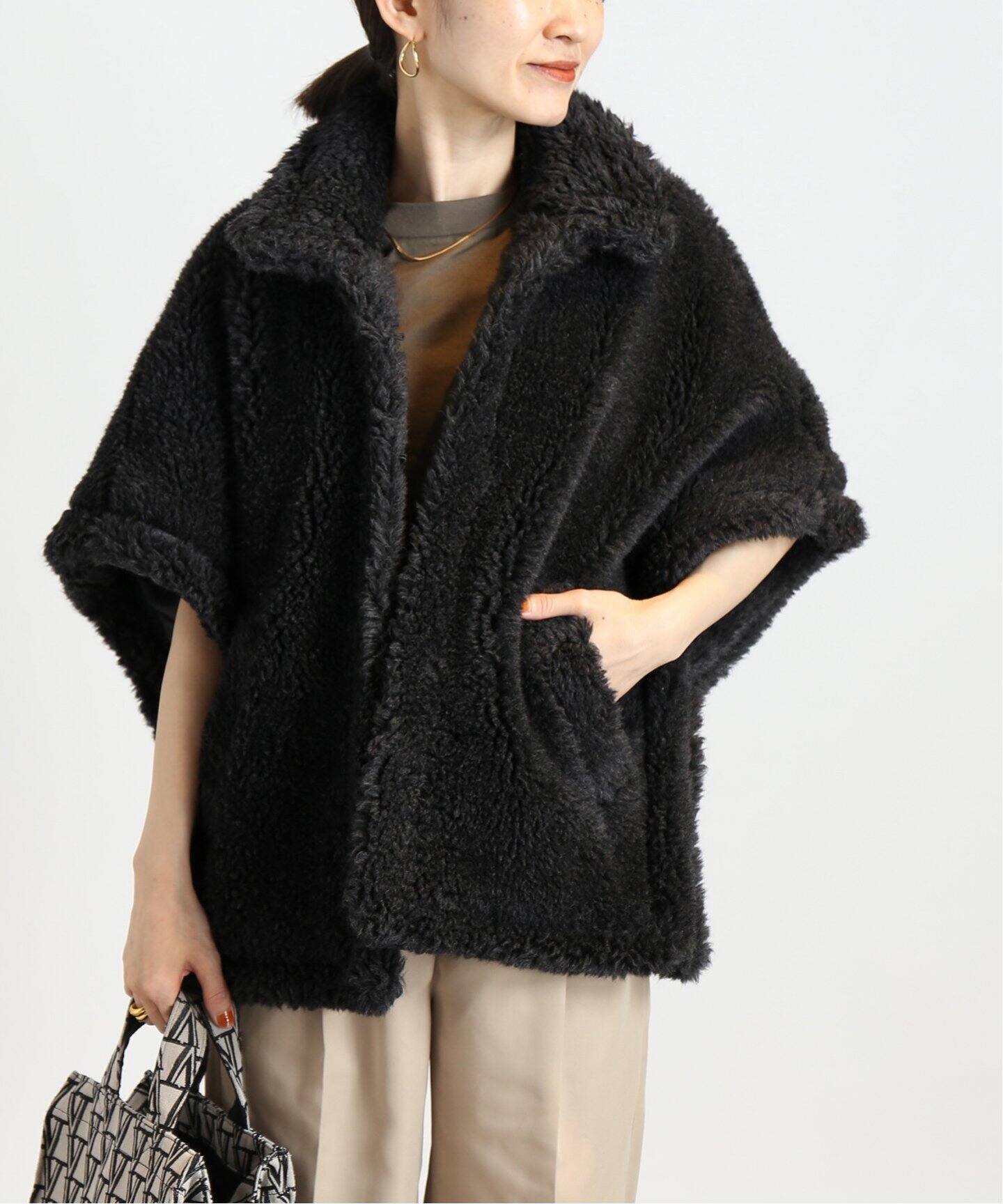 TICCA/ティッカ】ウールファーポンチョ（ポンチョ・マント）｜VERMEIL 