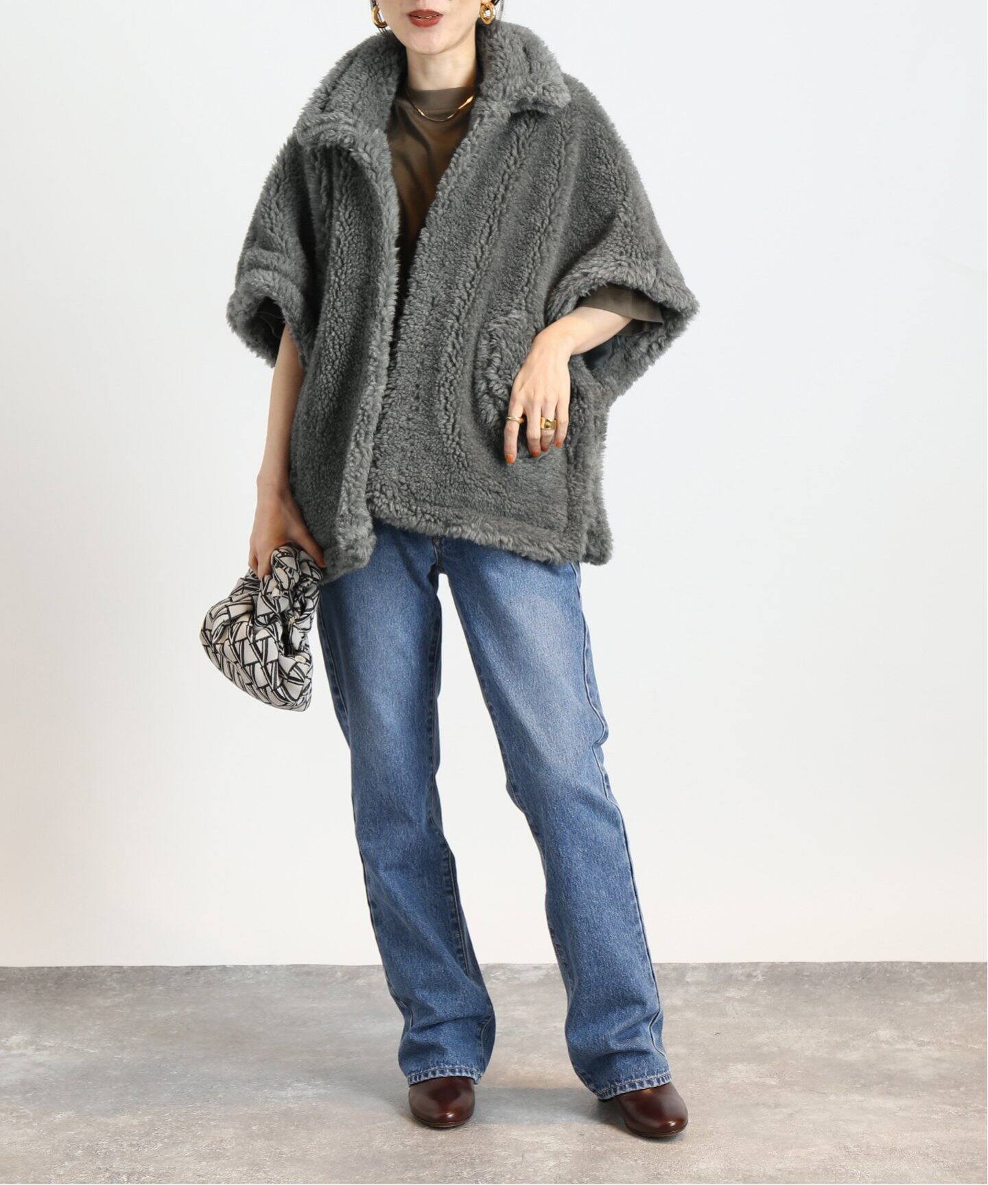 TICCA/ティッカ】ウールファーポンチョ（ポンチョ・マント）｜VERMEIL  