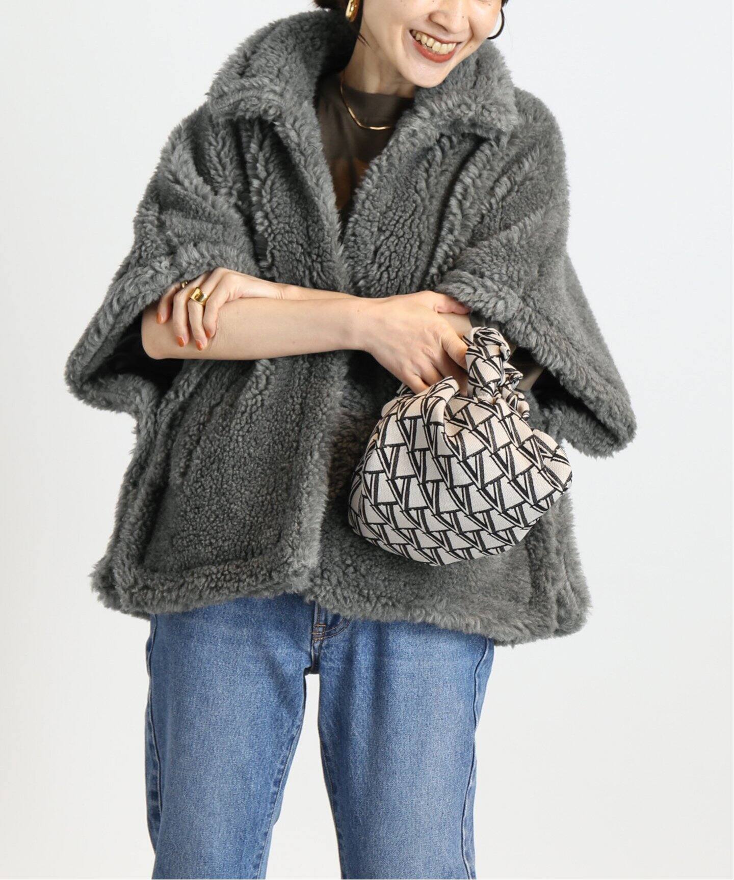 TICCA/ティッカ】ウールファーポンチョ（ポンチョ・マント）｜VERMEIL  