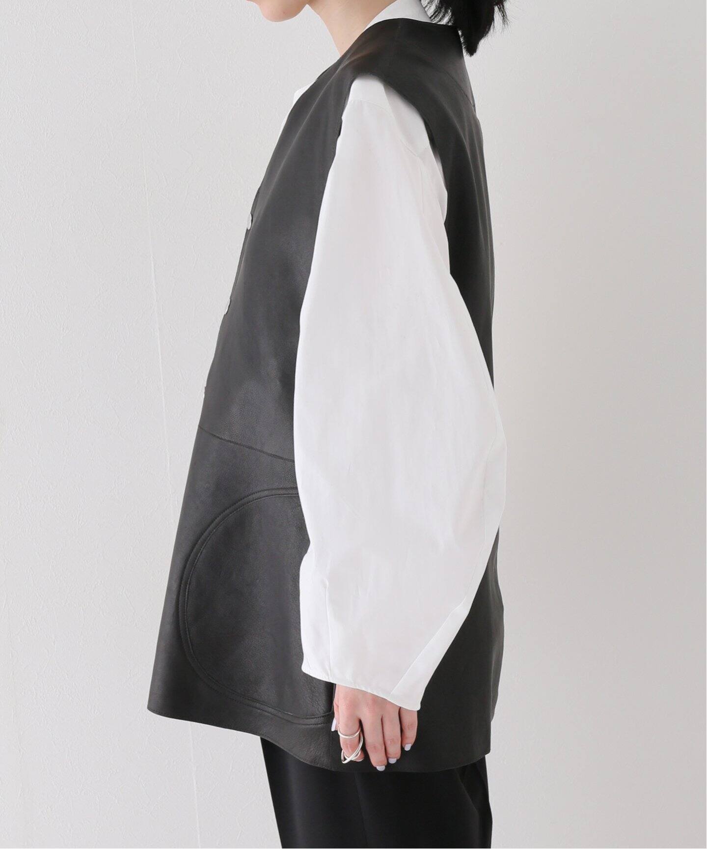 INSCRIRE/アンスクリア】Seep Leather Gilet（ジレ）｜VERMEIL par 