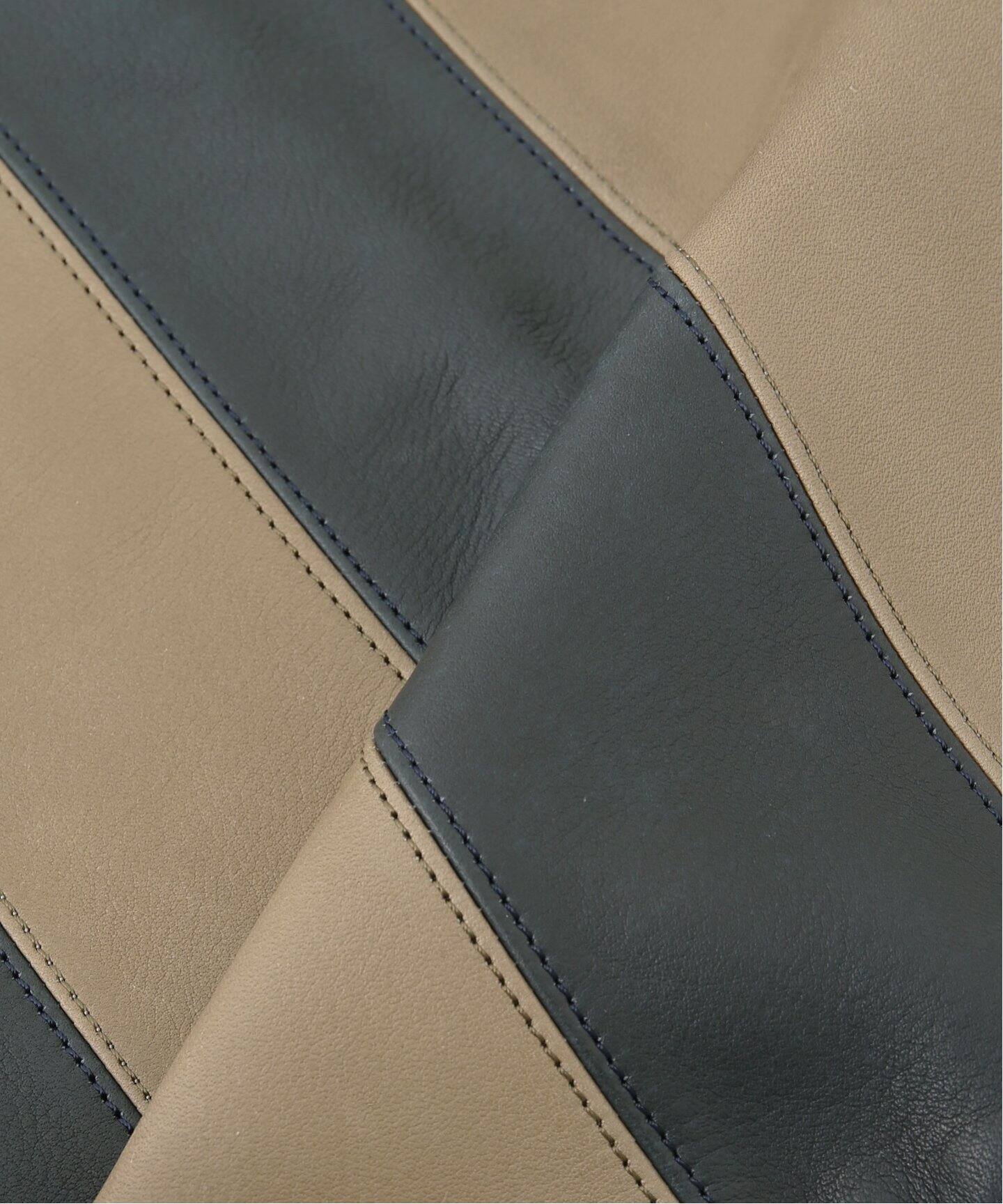 LEATHER PATCH CUSHION COVER レザー パッチワーク クッション
