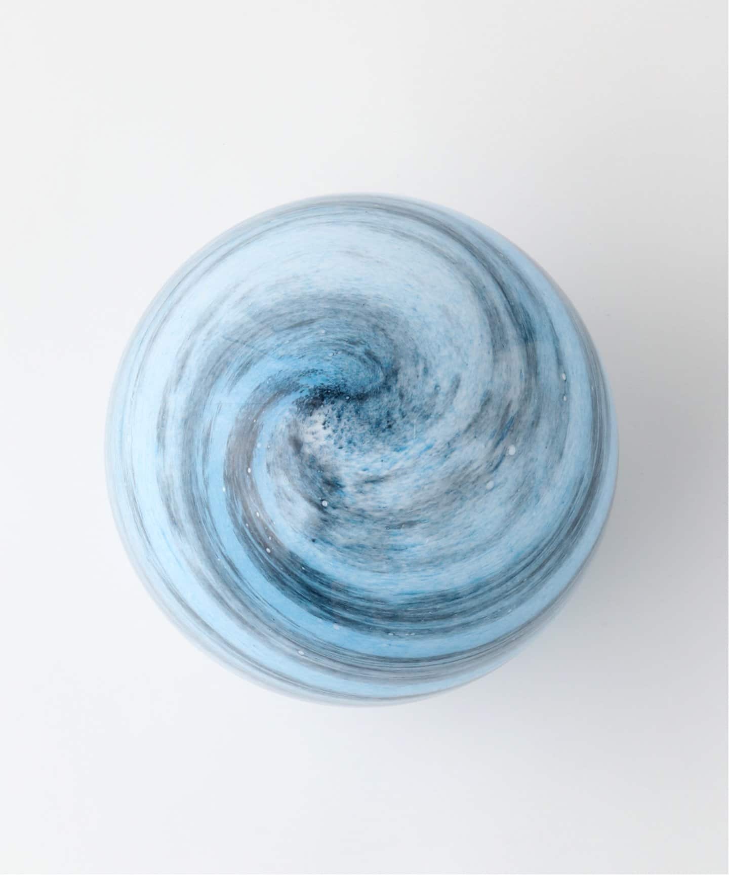 青と黒の渦巻模様 ガラス製フラワーベース 青と黒の渦巻模様 ガラス製フラワーベース STUDIOスクエア花器