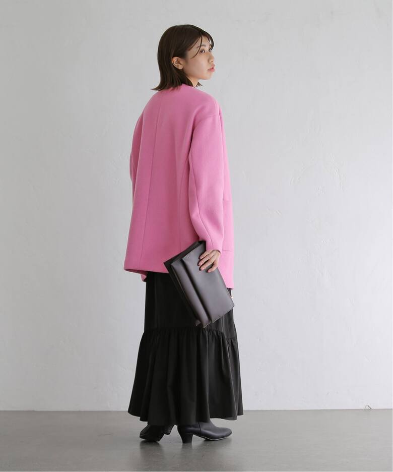 ウールノーカラーミドルコート（ノーカラーコート）｜La Totalite（ラ  