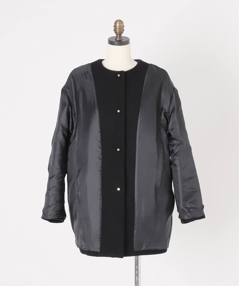 ウールノーカラーミドルコート（ノーカラーコート）｜La Totalite（ラ  