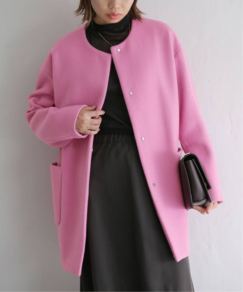 ウールノーカラーミドルコート（ノーカラーコート）｜La Totalite（ラ  