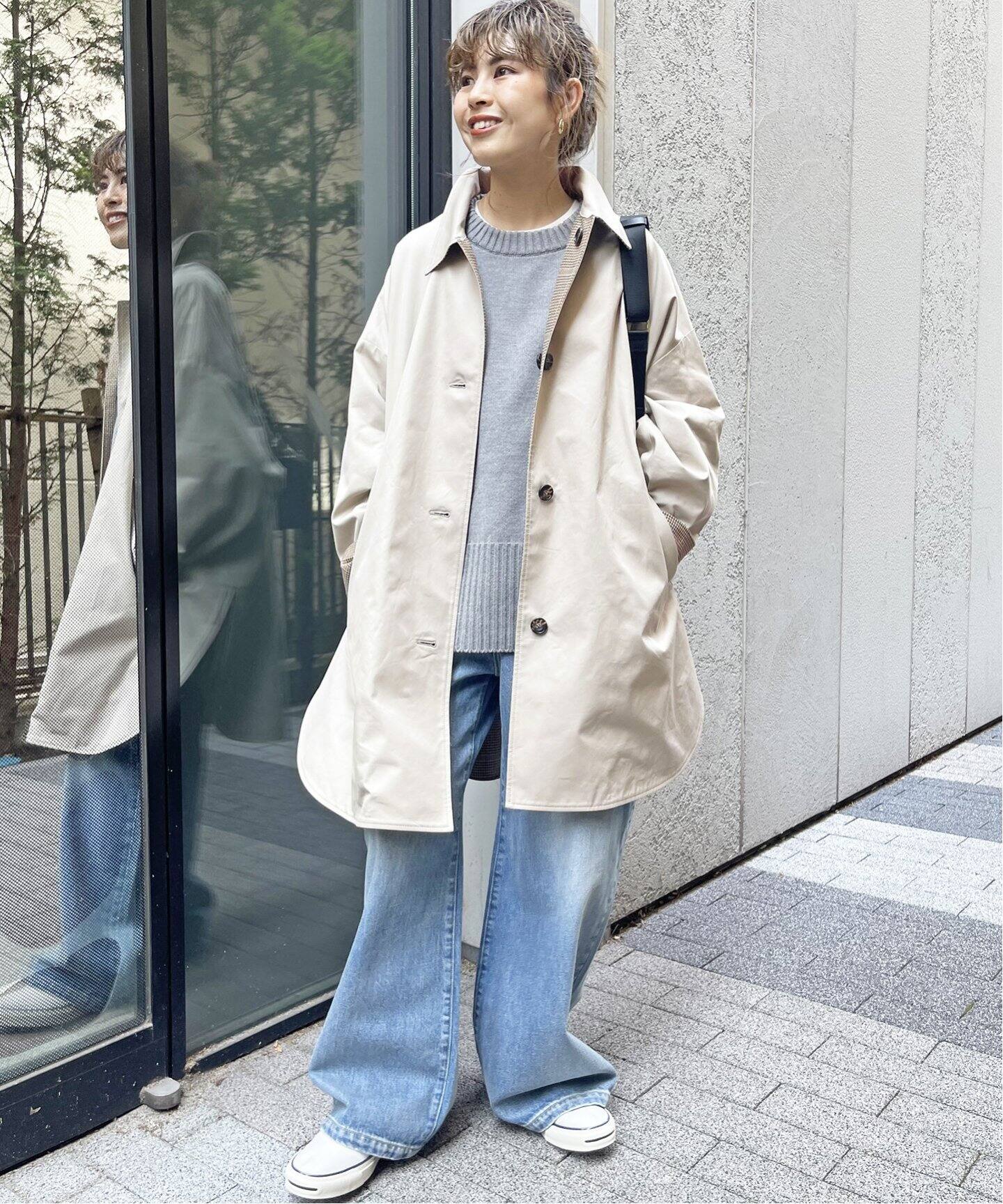 リバーシブルポンチョトレンチコート（トレンチコート）｜Spick and  