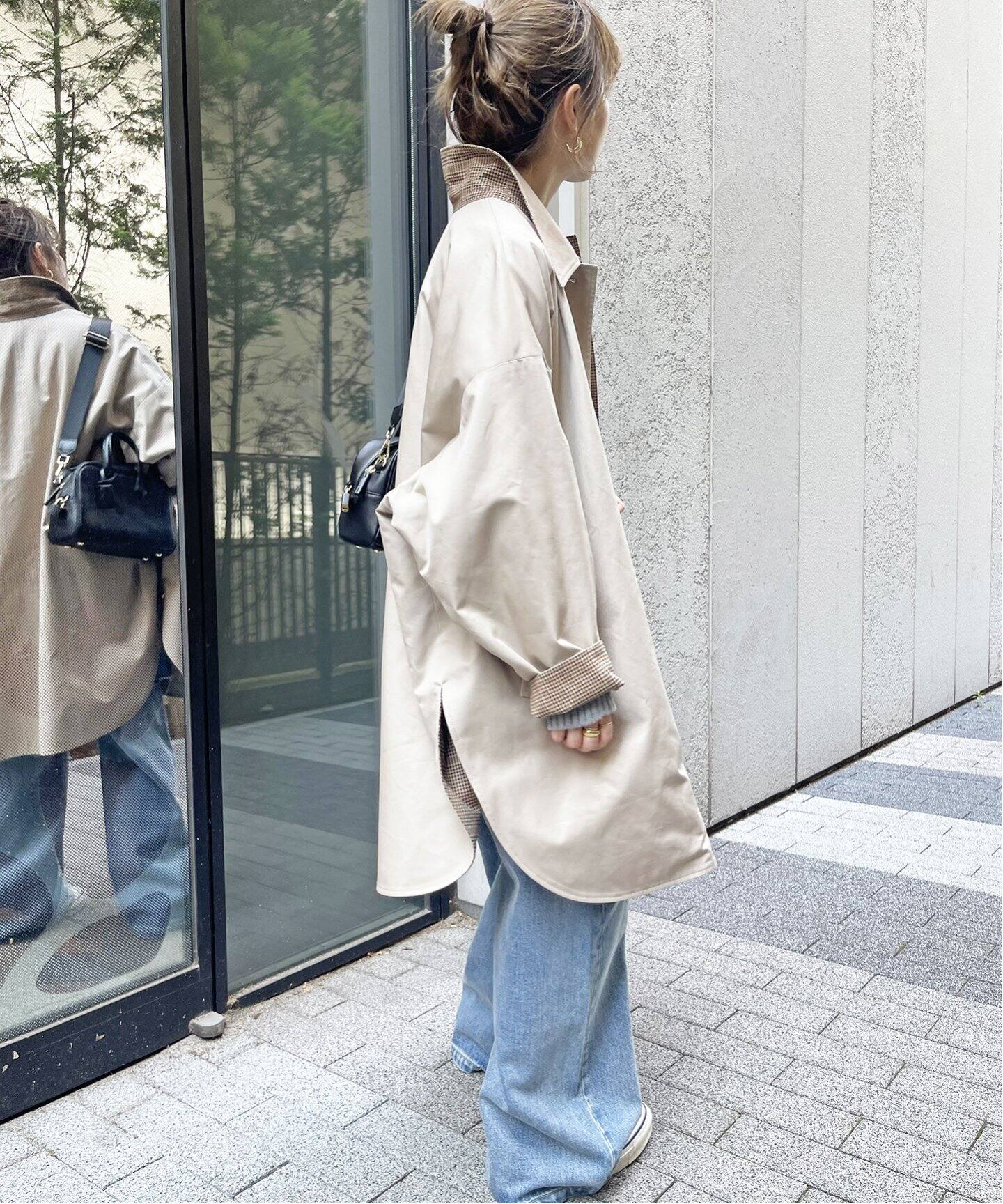 リバーシブルポンチョトレンチコート（トレンチコート）｜Spick and  