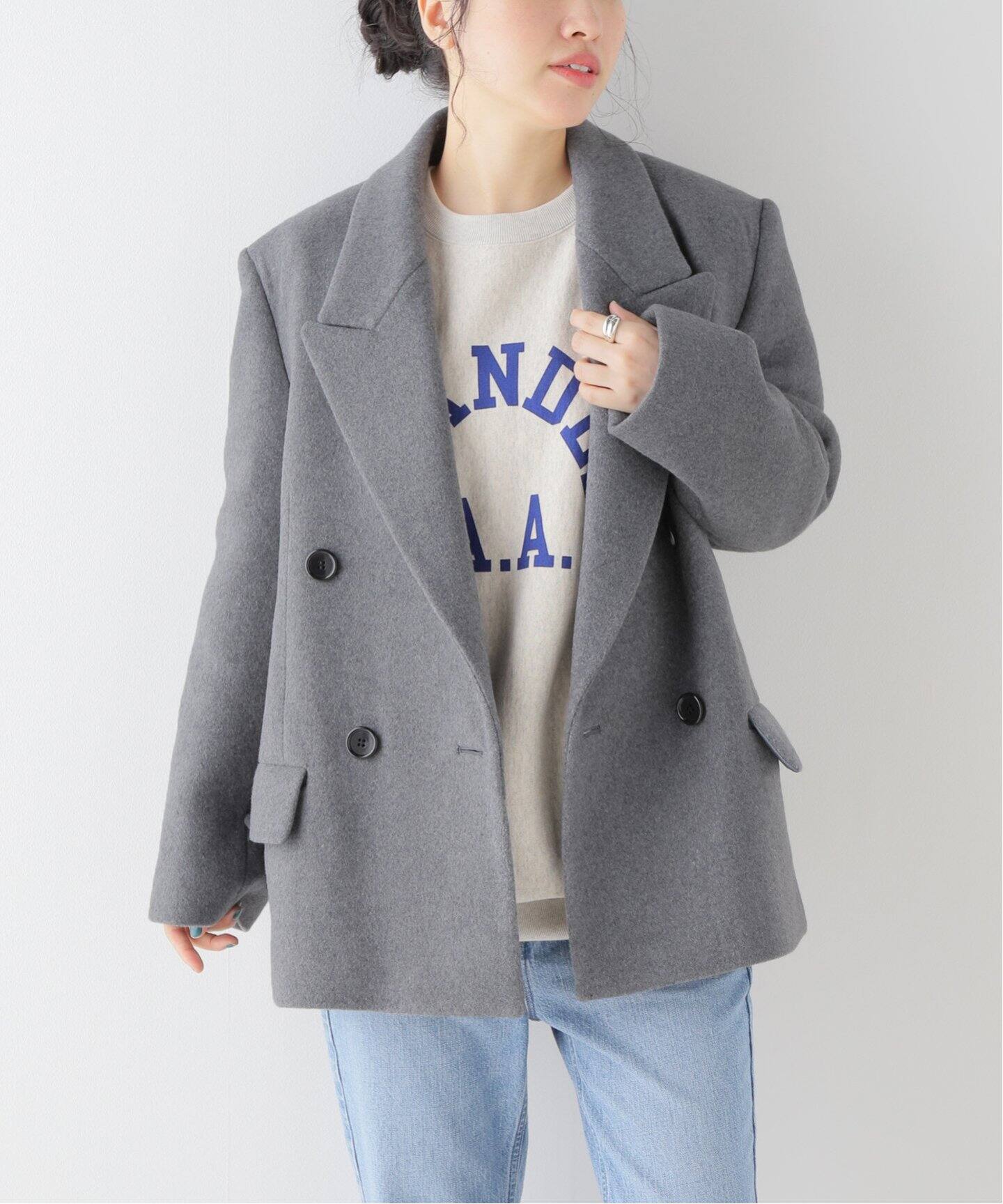 メルトンダブルブレストコート（その他ブルゾン／アウター）｜Spick  