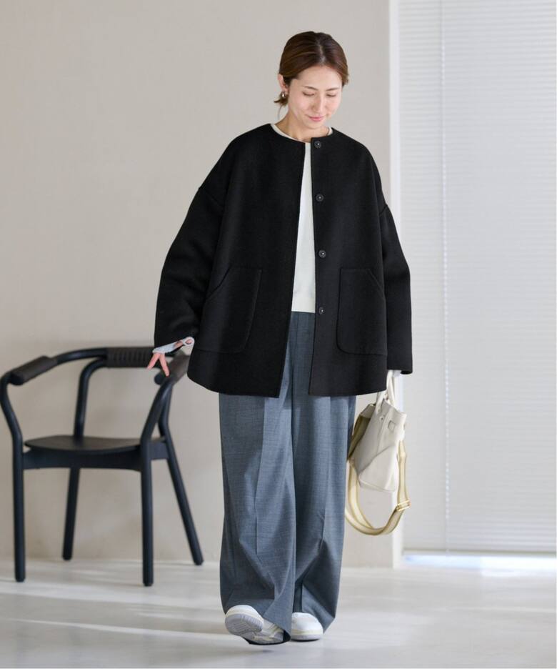 ≪WEB限定追加≫ハミルトンリバークルーネックコート3（ノーカラー  