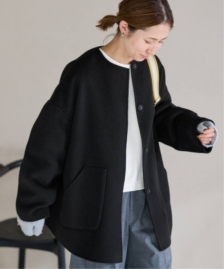 ≪WEB限定追加≫ハミルトンリバークルーネックコート3（ノーカラー  