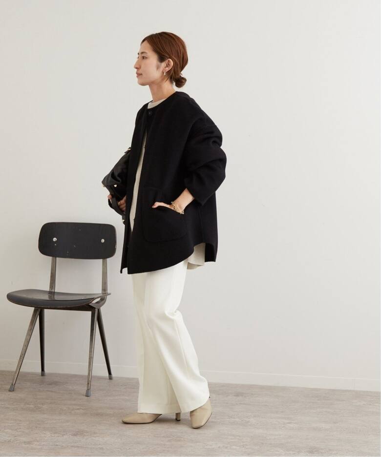 ≪WEB限定追加≫ハミルトンリバークルーネックコート3（ノーカラー 