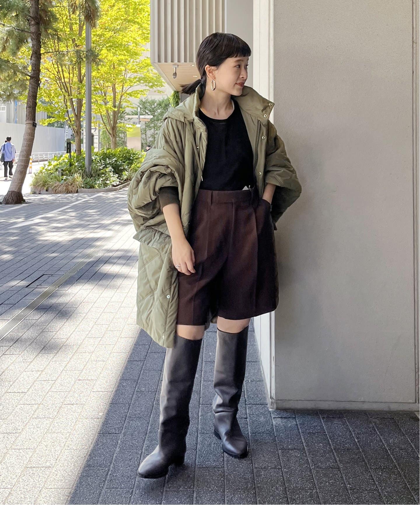 THROW/スロー】RAIN Quilting Hooded Coat（中綿・キルティング