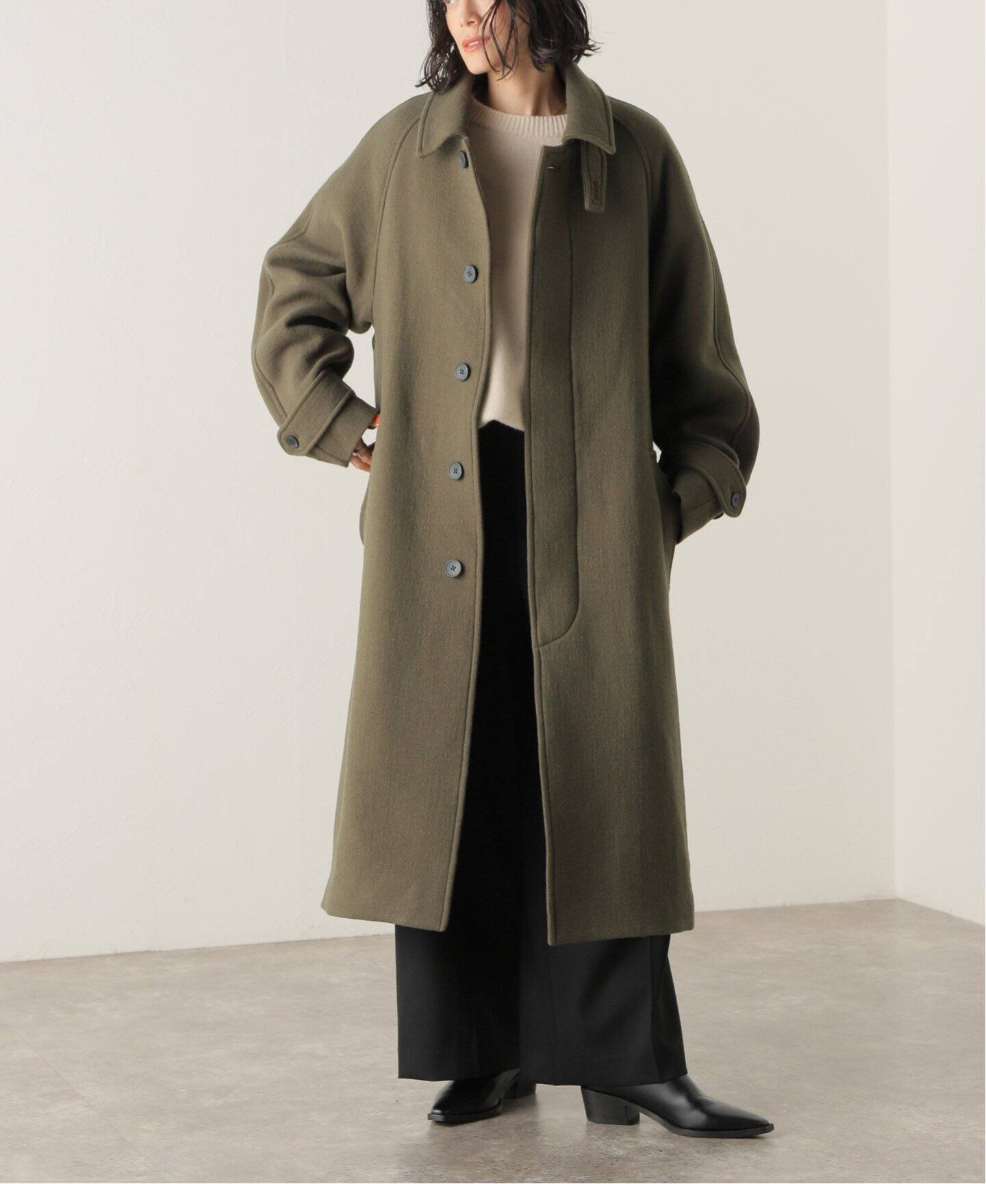 OFF THE CUFF/オフザカフ】BLUE/F BALCOLLAR COAT（ステンカラーコート 