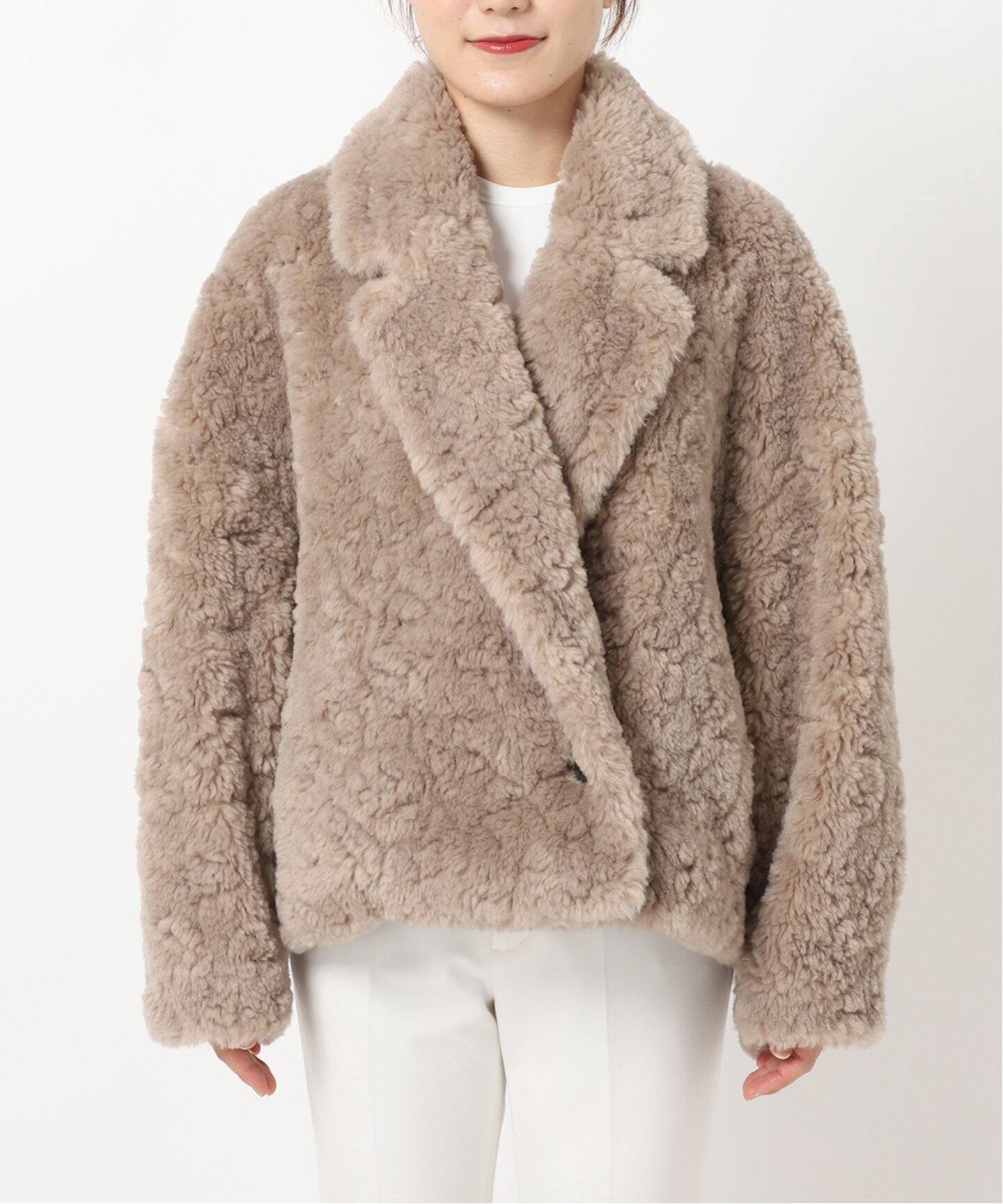 リッチフェイクボアショートコート（ボア・フリース）｜NOBLE  