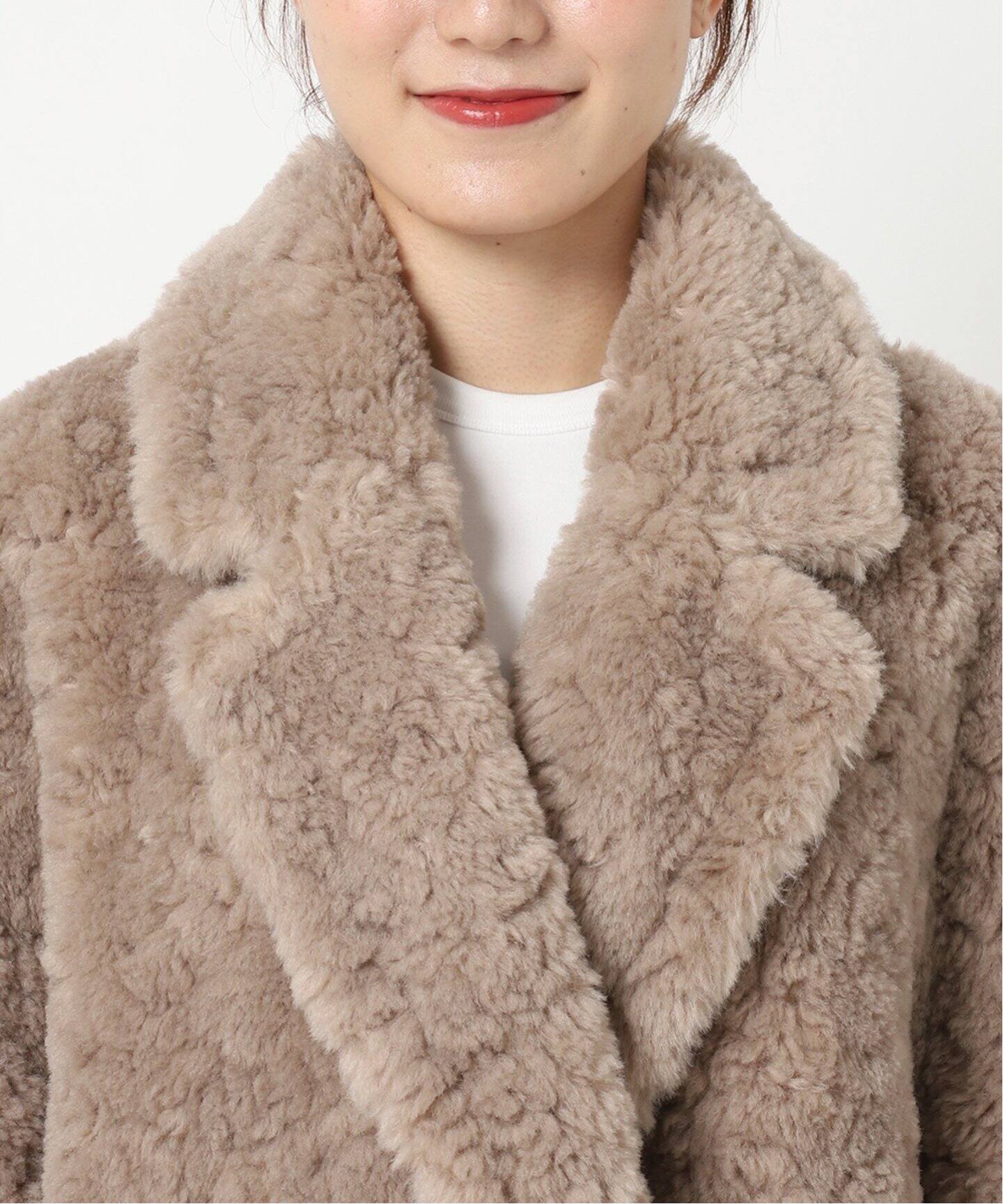 リッチフェイクボアショートコート（ボア・フリース）｜NOBLE  