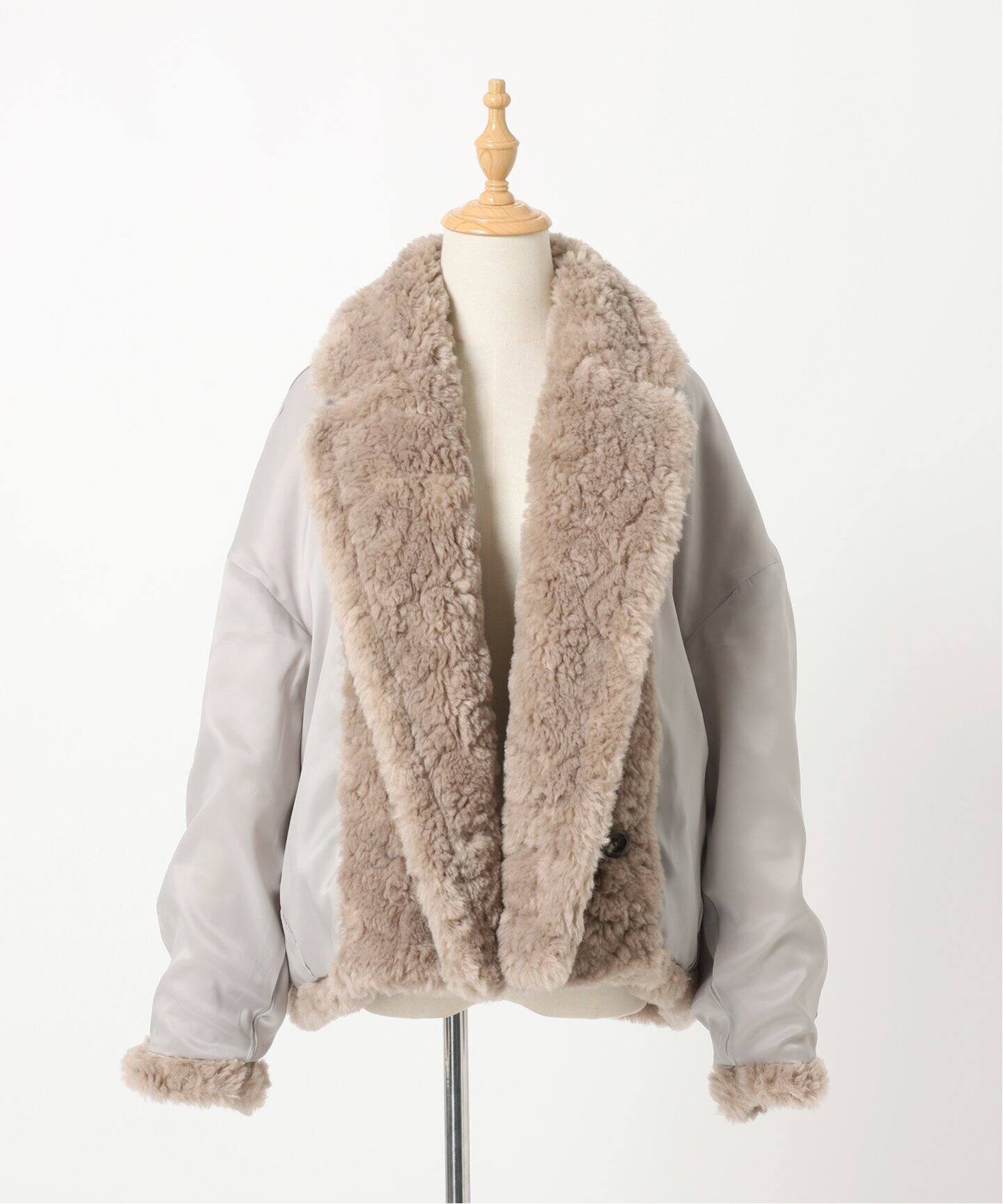 リッチフェイクボアショートコート（ボア・フリース）｜NOBLE  