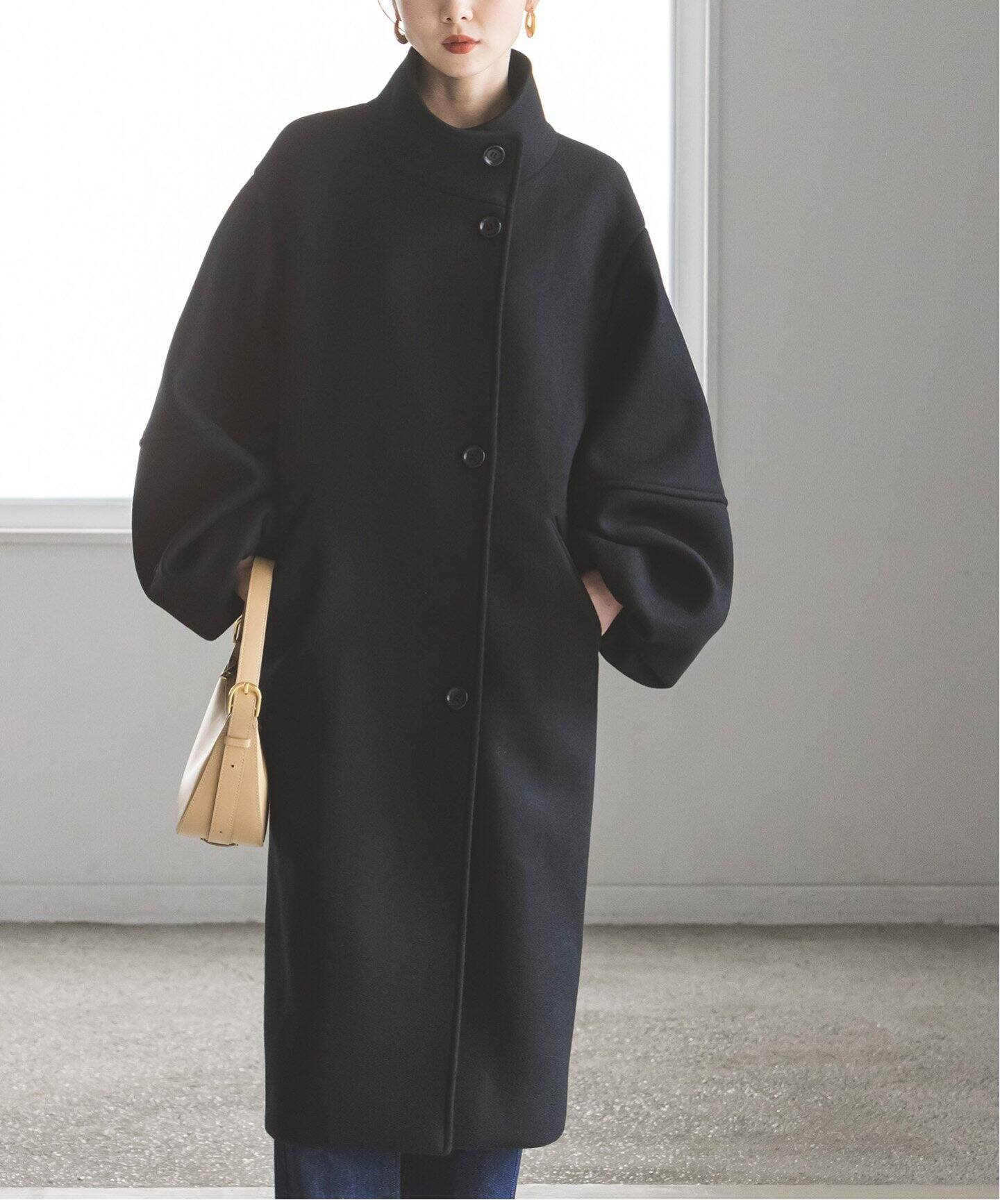 メルトンパフスリーブロングコート（その他ブルゾン／アウター  