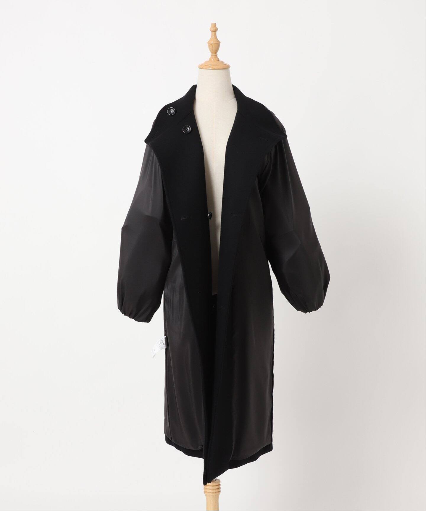 メルトンパフスリーブロングコート（その他ブルゾン／アウター  