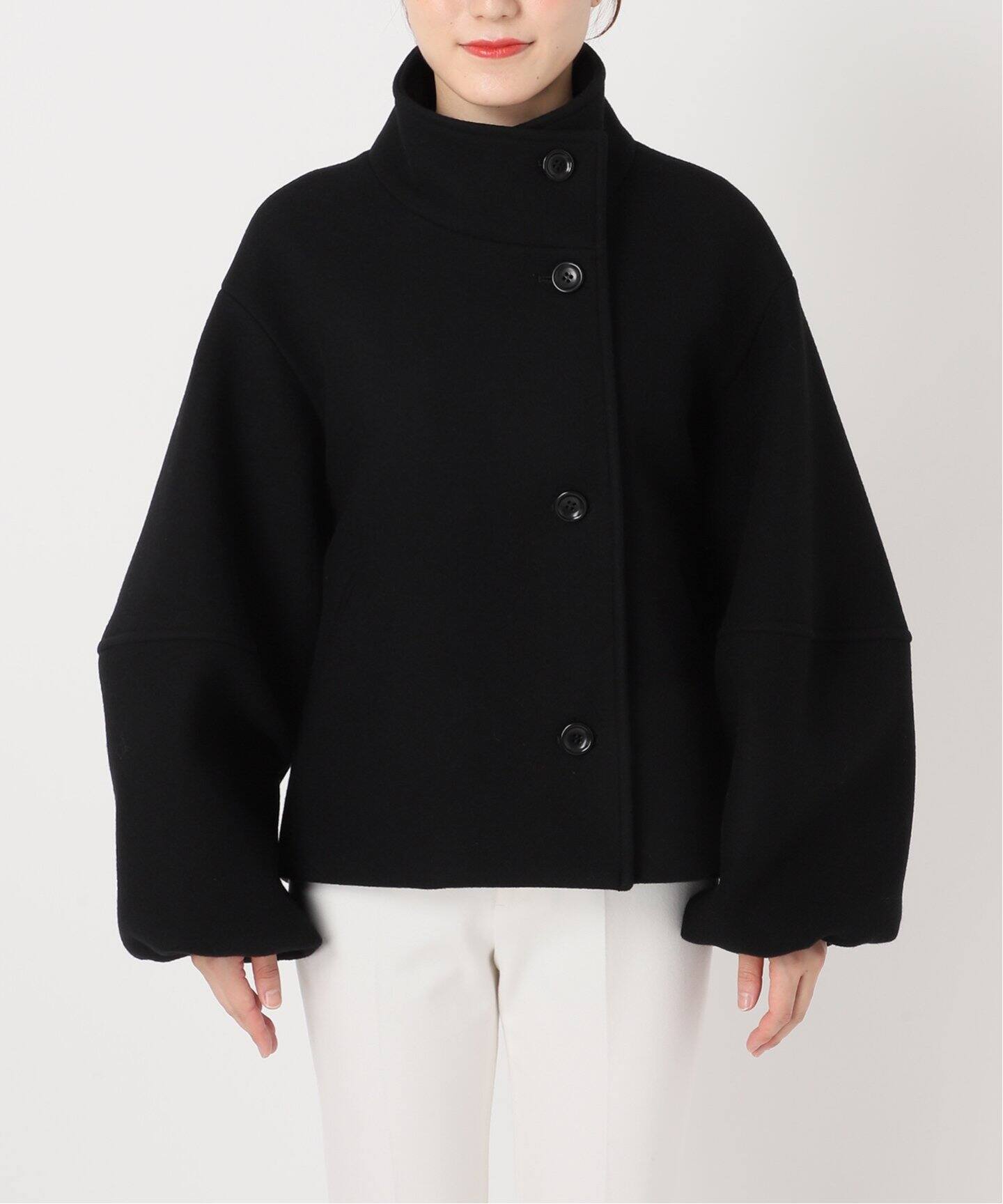 追加》メルトンパフスリーブショートコート（その他ブルゾン／アウター  